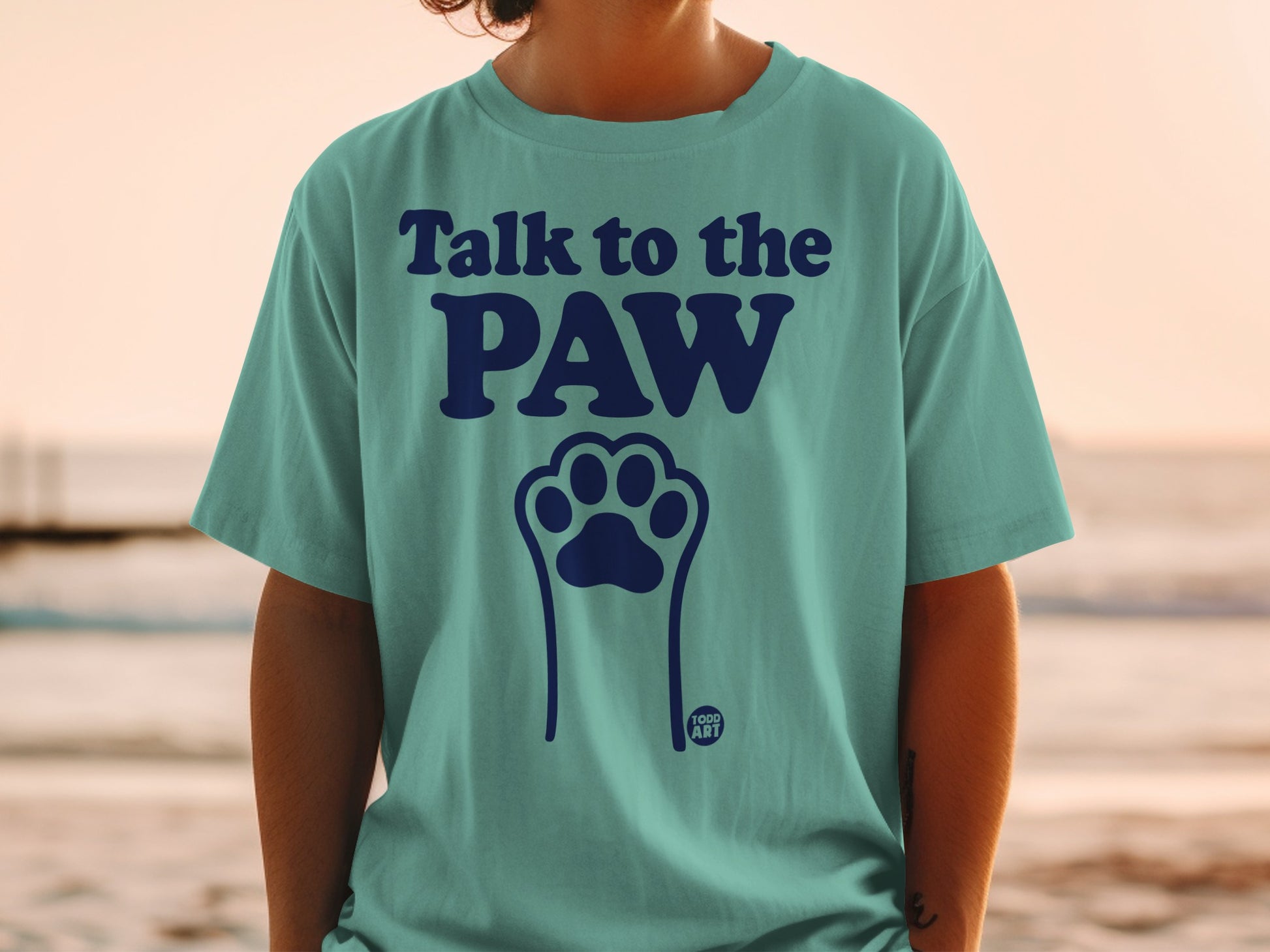 Talk to the Paw Graphic T-shirt Casual Unisex Top