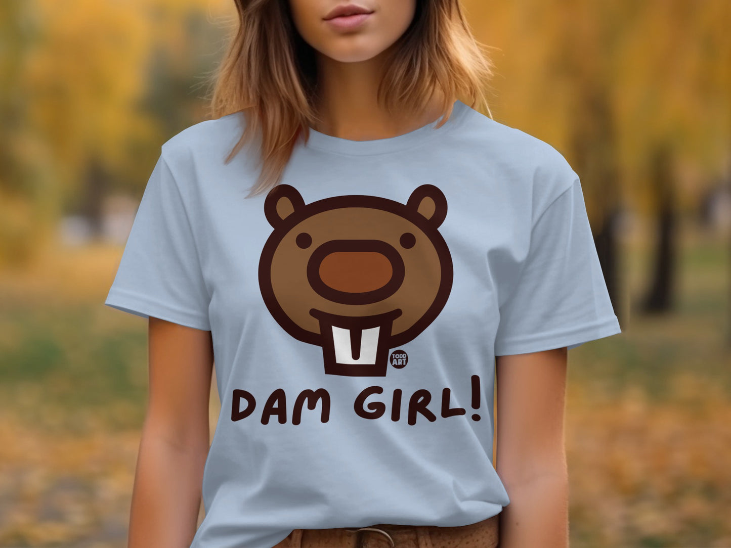 Dam Girl Funny Beaver Graphic Tee for Women