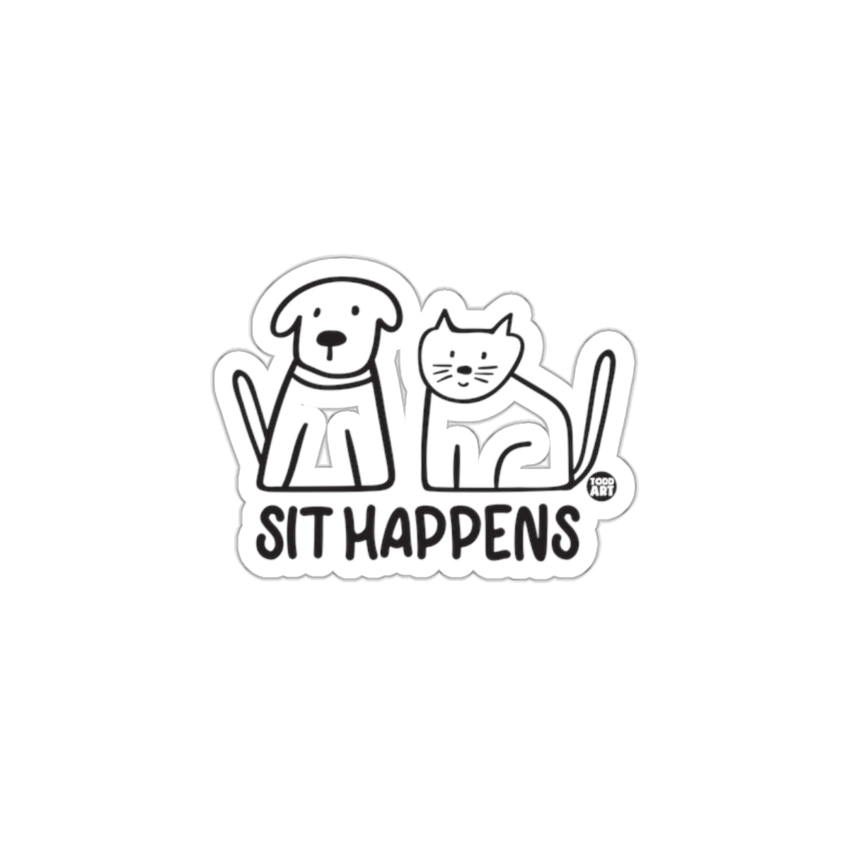 Sit Happens Dog and Cat Sticker for Pet Lovers