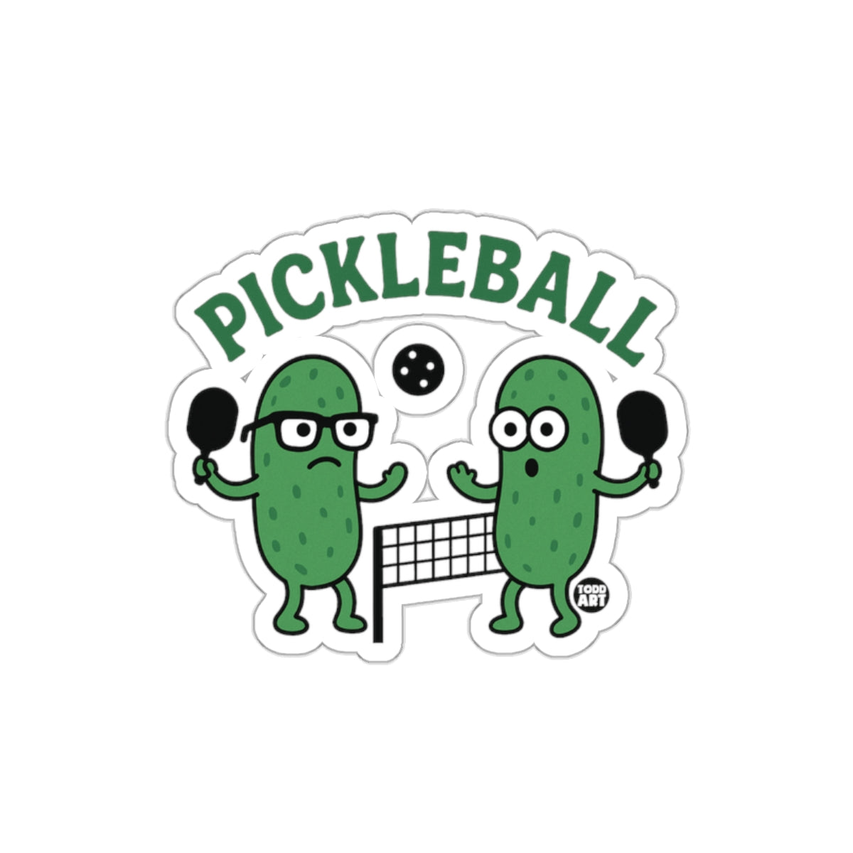 Pickleball with Style Todd Art Funny Pickleball sticker