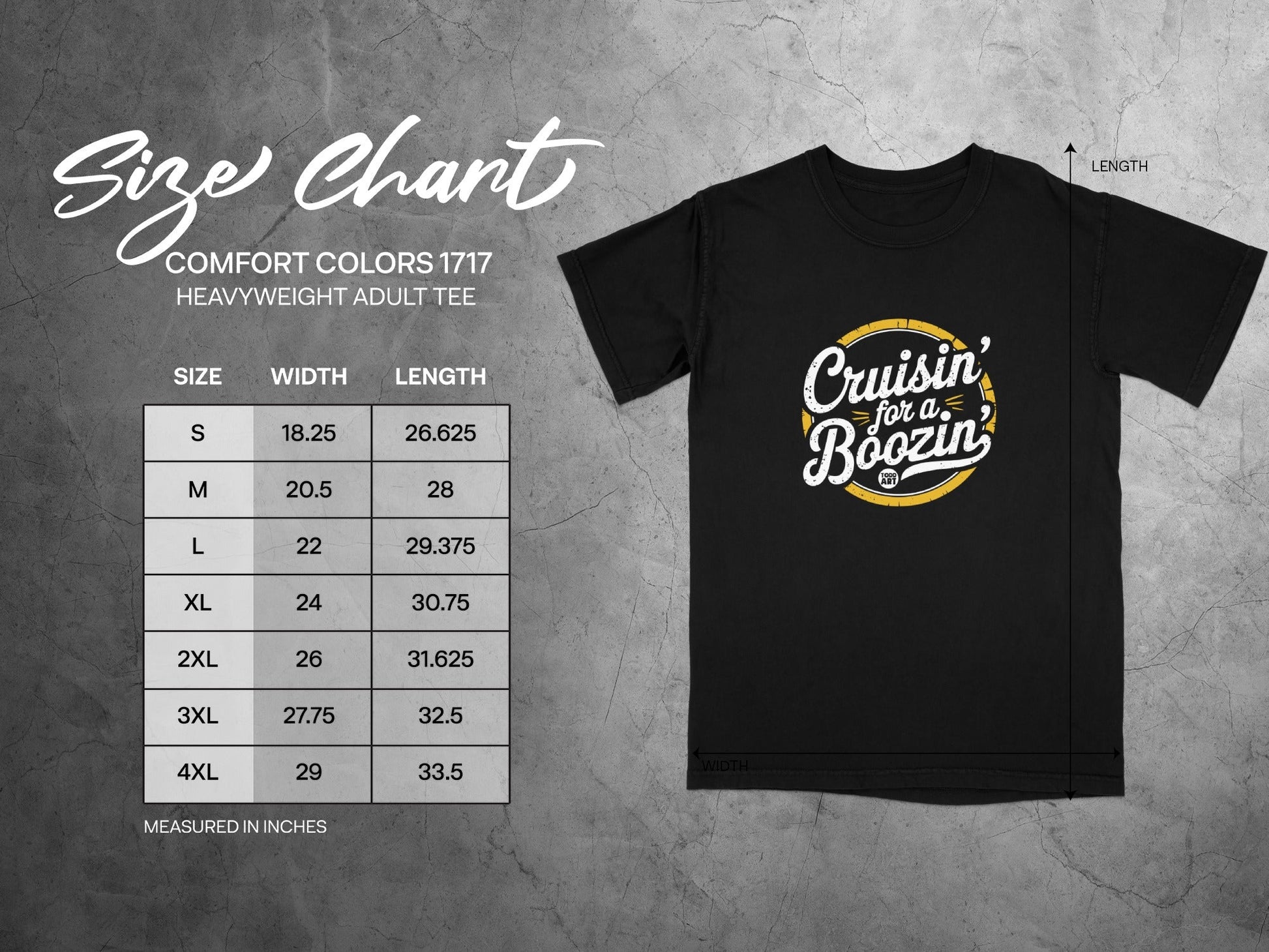 Cruisin' for a Boozin heavyweight adult tee
