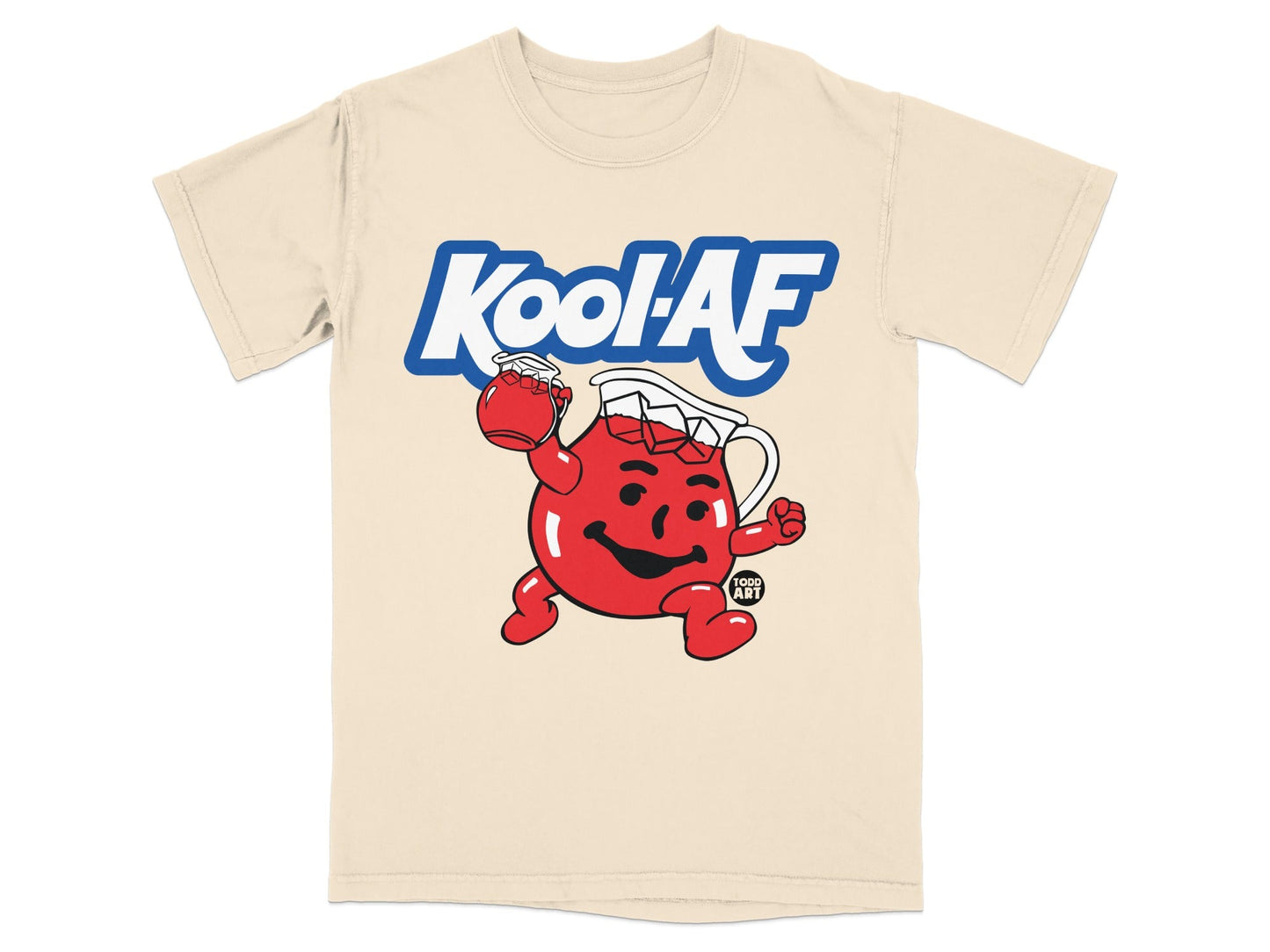 Kool-Aid pitcher character raising a glass of Kool-Aid.