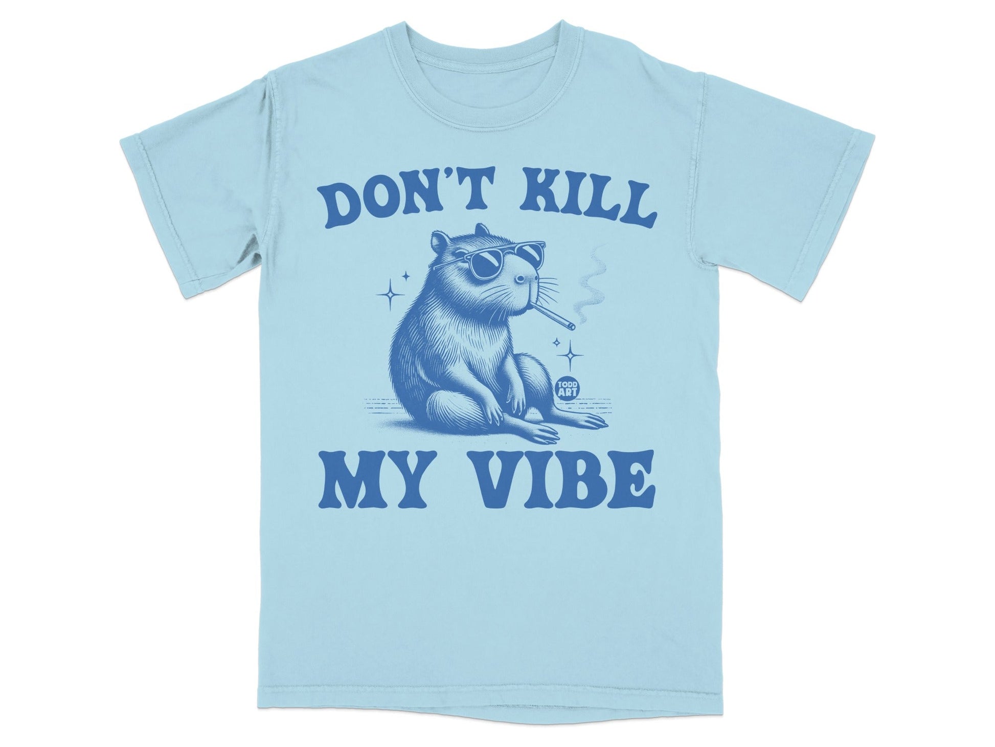 Don't Kill My Vibe Smoking Capybara Graphic Shirt