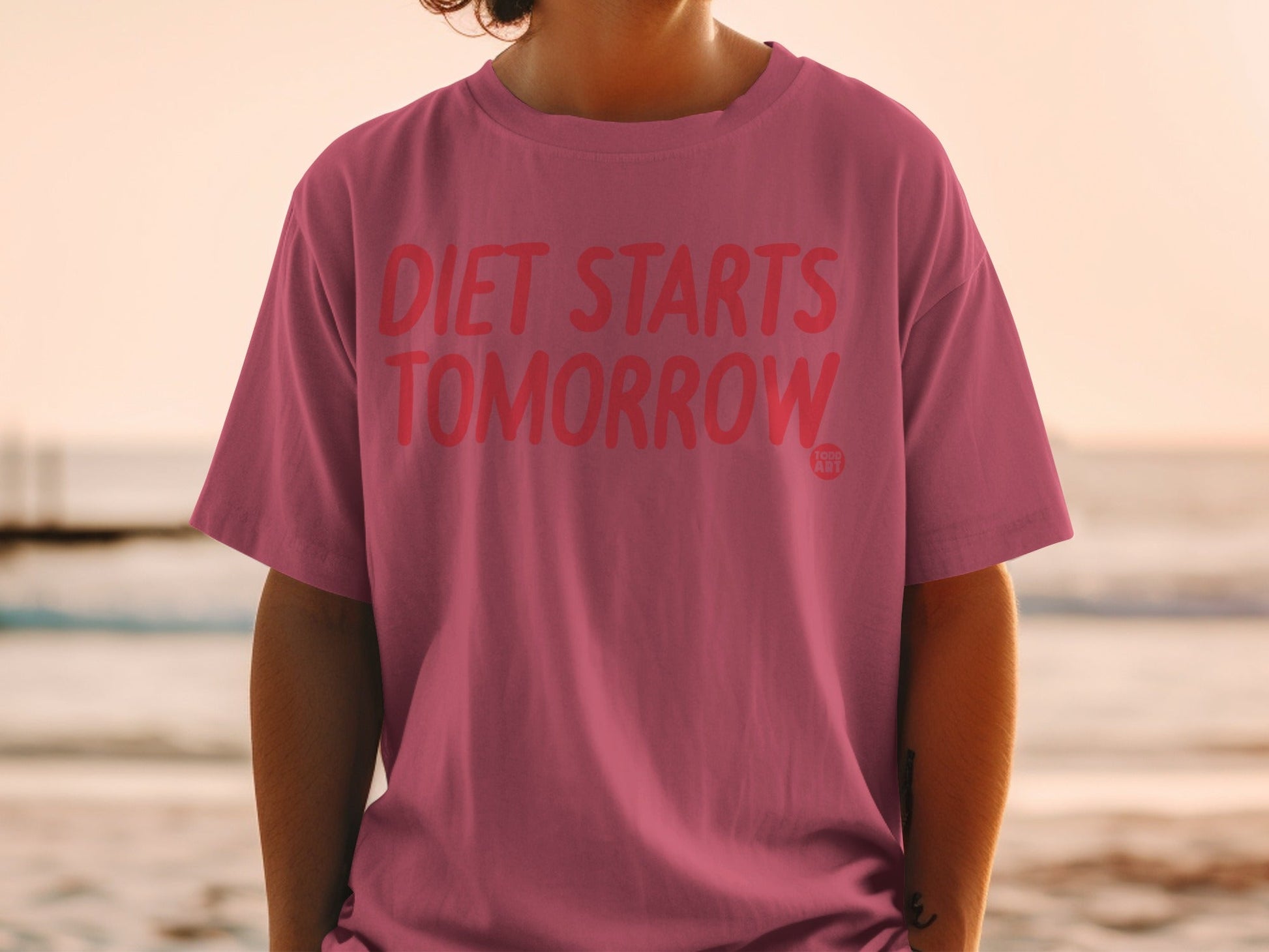 Diet Starts Tomorrow Pink Relaxed Fit T-Shirt