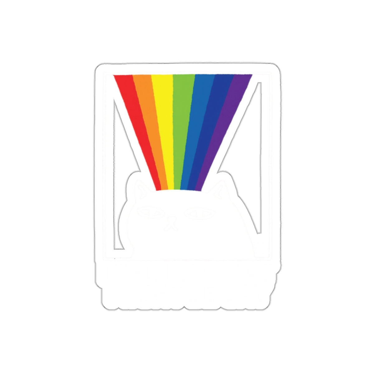 Rainbow Design with Cat Sticker for Laptops Tumblers