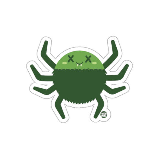 Cute Green Cartoon Spider Sticker for Kids and Adults