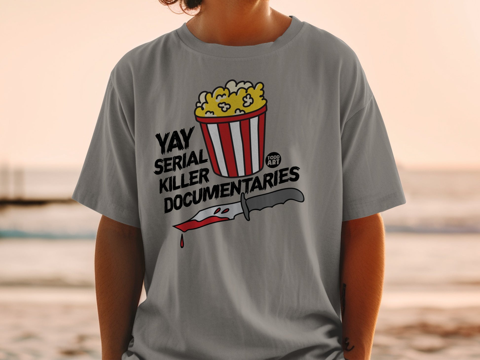 YAY SERIAL KILLER DOCUMENTARIES Popcorn Knife TODD ART shirt product type
