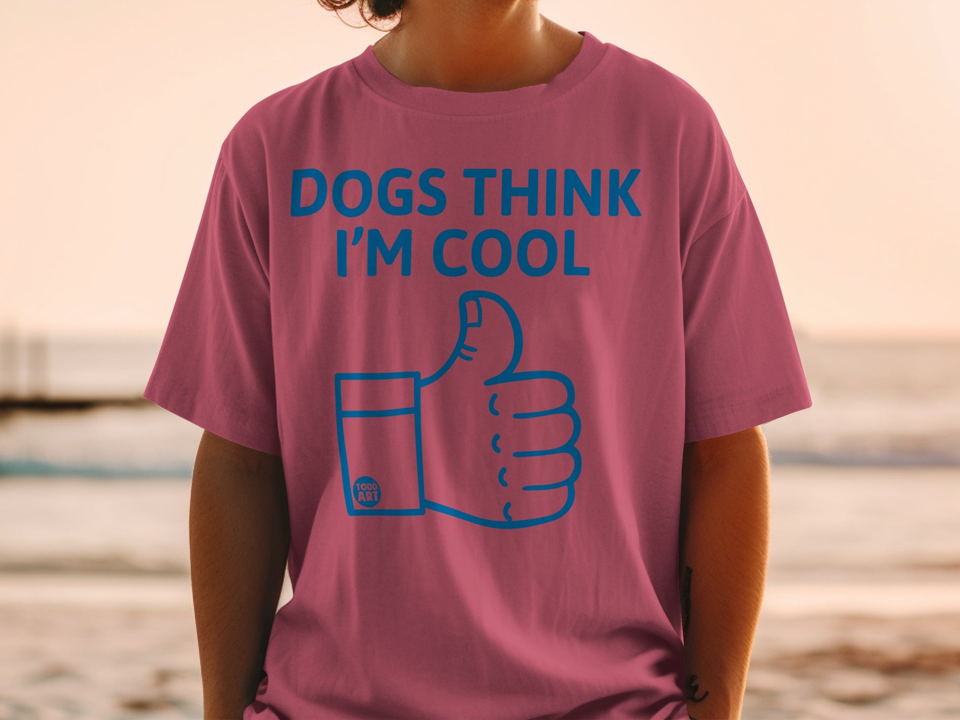 Dogs Think I'm Cool Thumbs Up Graphic Tee Shirt