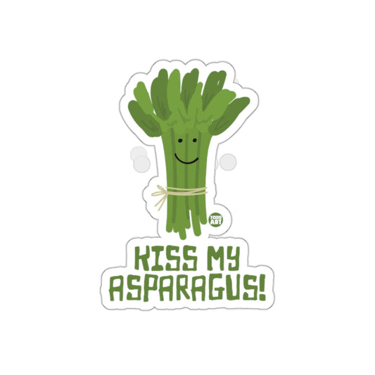 Kiss My Asparagus Funny Cartoon Sticker Design