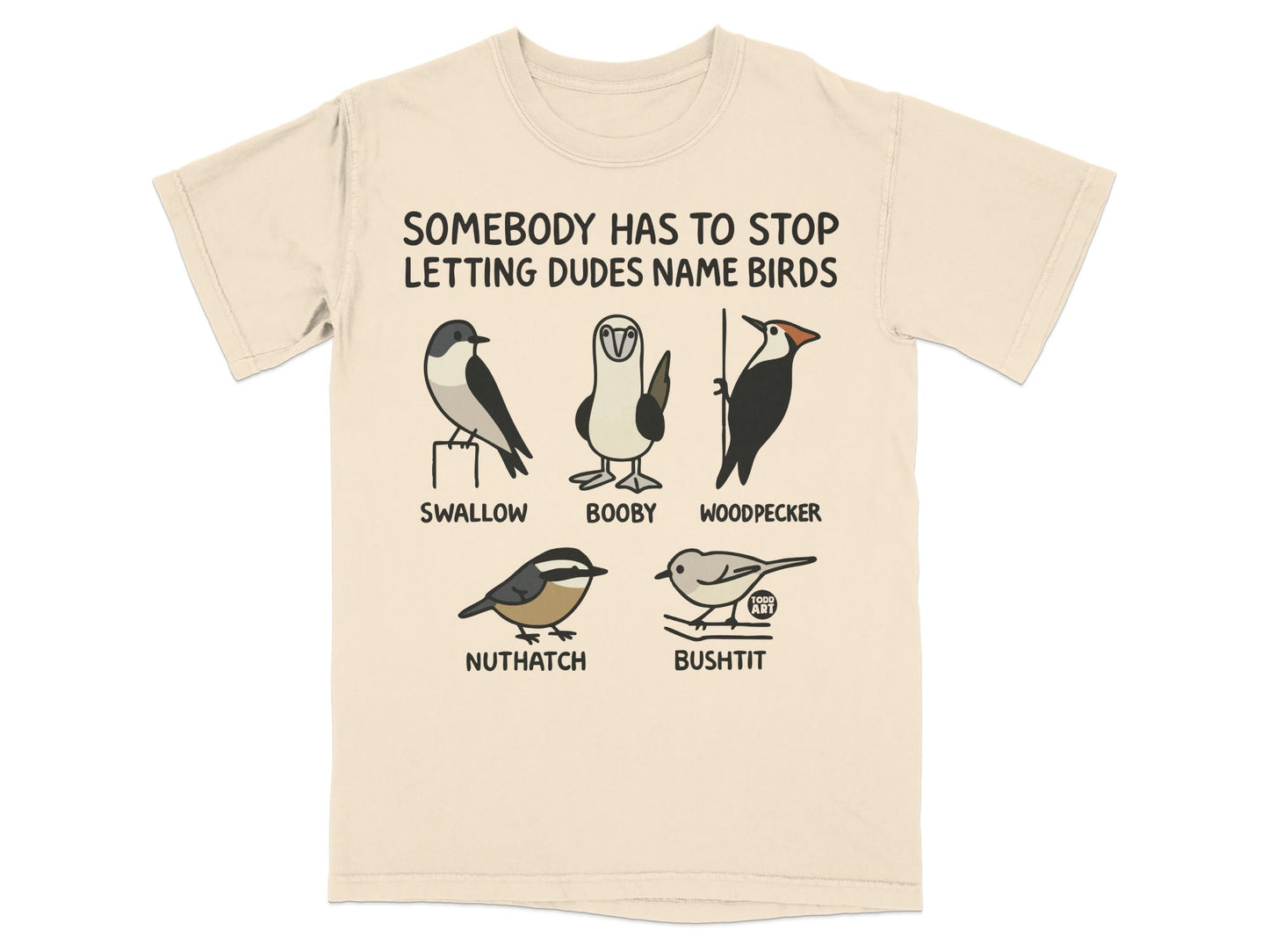 Funny Bird Naming Illustration Graphic T-shirt