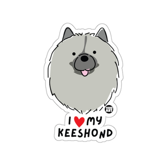 I Love My Keeshond Cute Dog Illustration Sticker