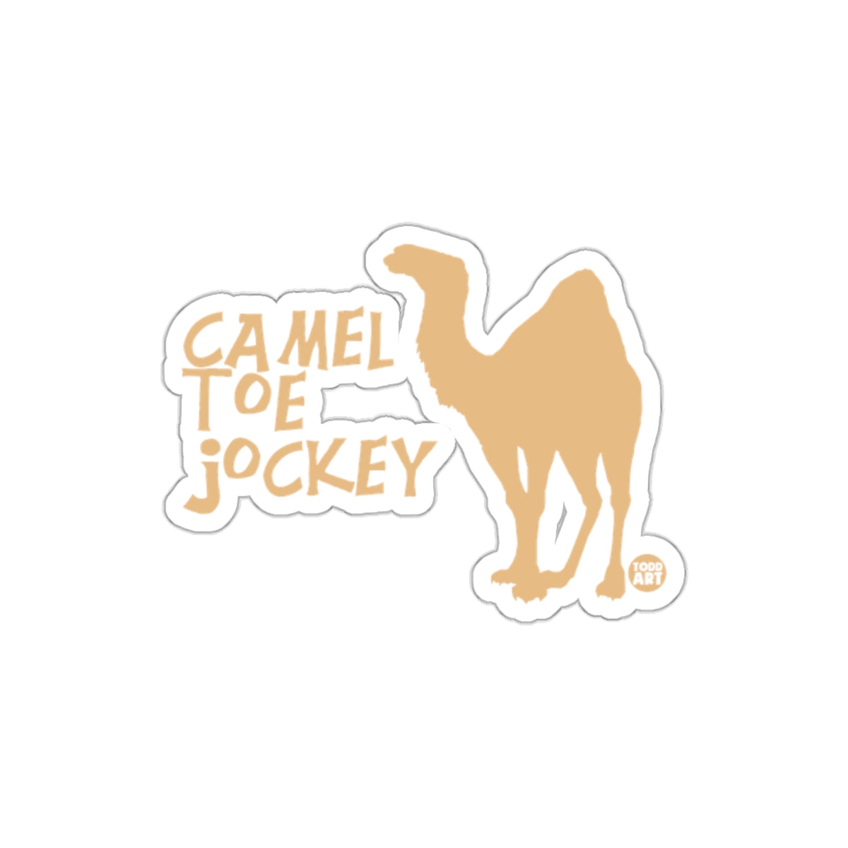 Humorous Camel Toe Jockey Sticker for Fun Decor