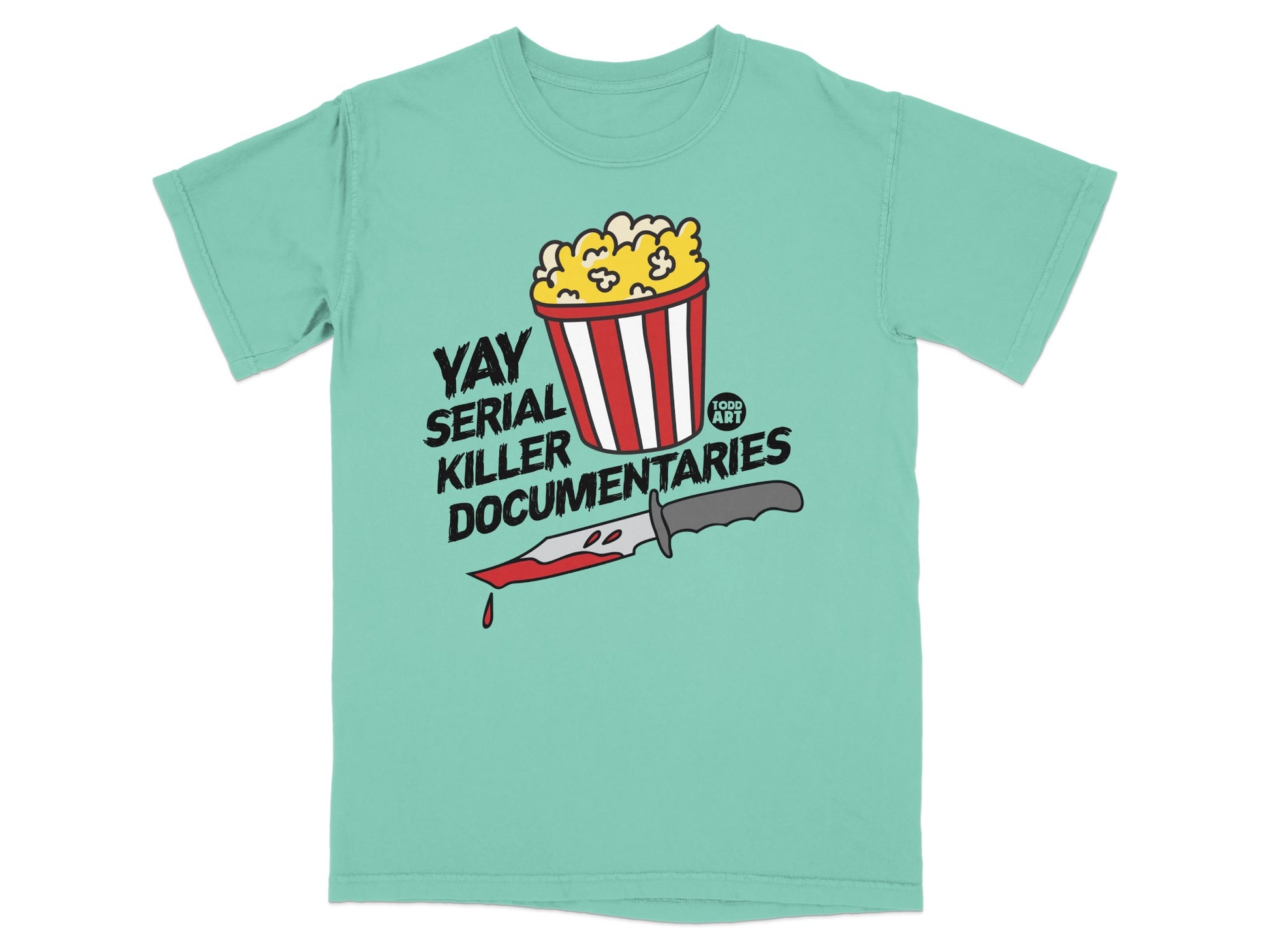 YAY SERIAL KILLER DOCUMENTARIES Popcorn Knife Graphic product type