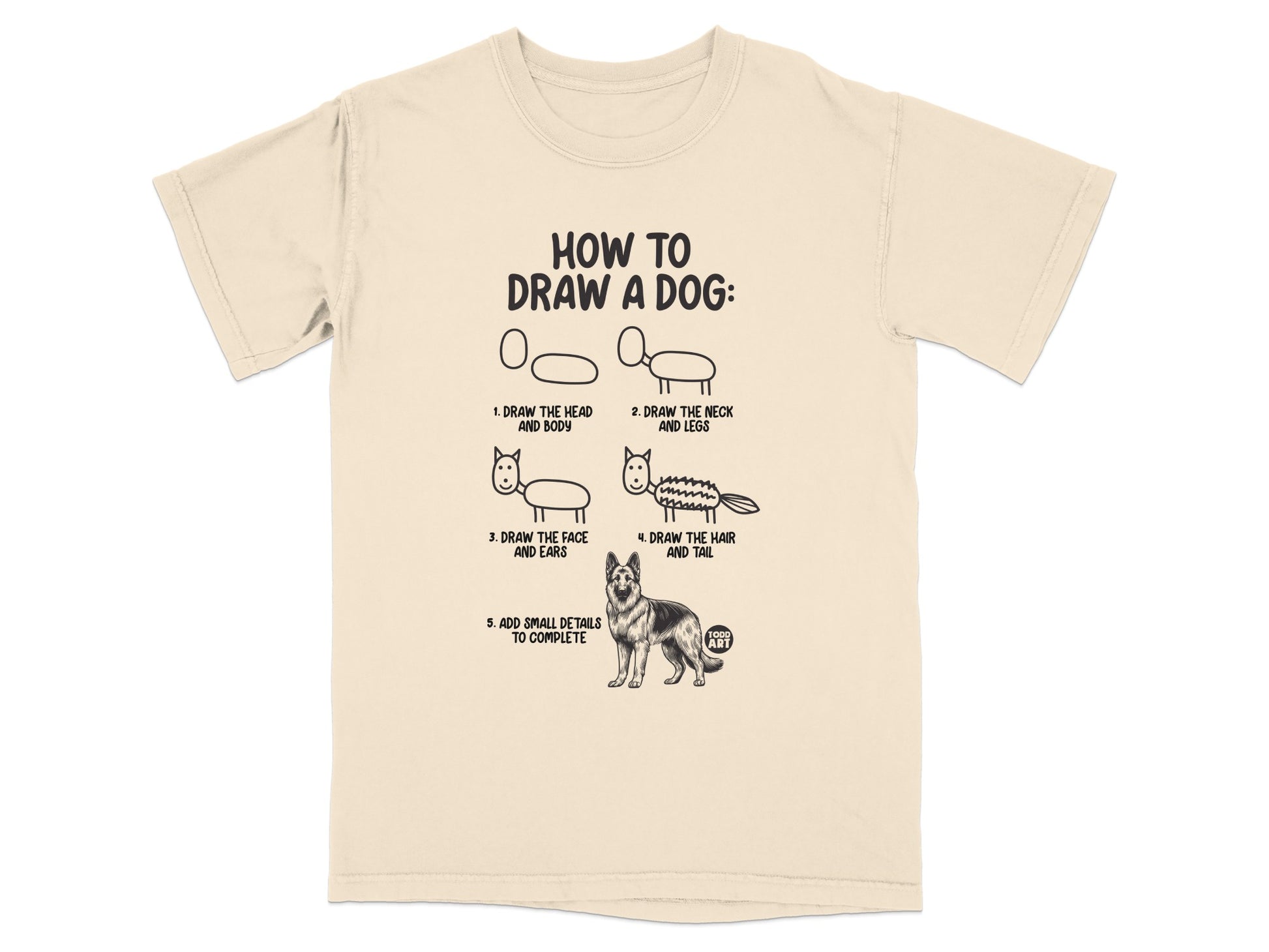 How to Draw a Dog T-shirt with Step-by-Step Instruction