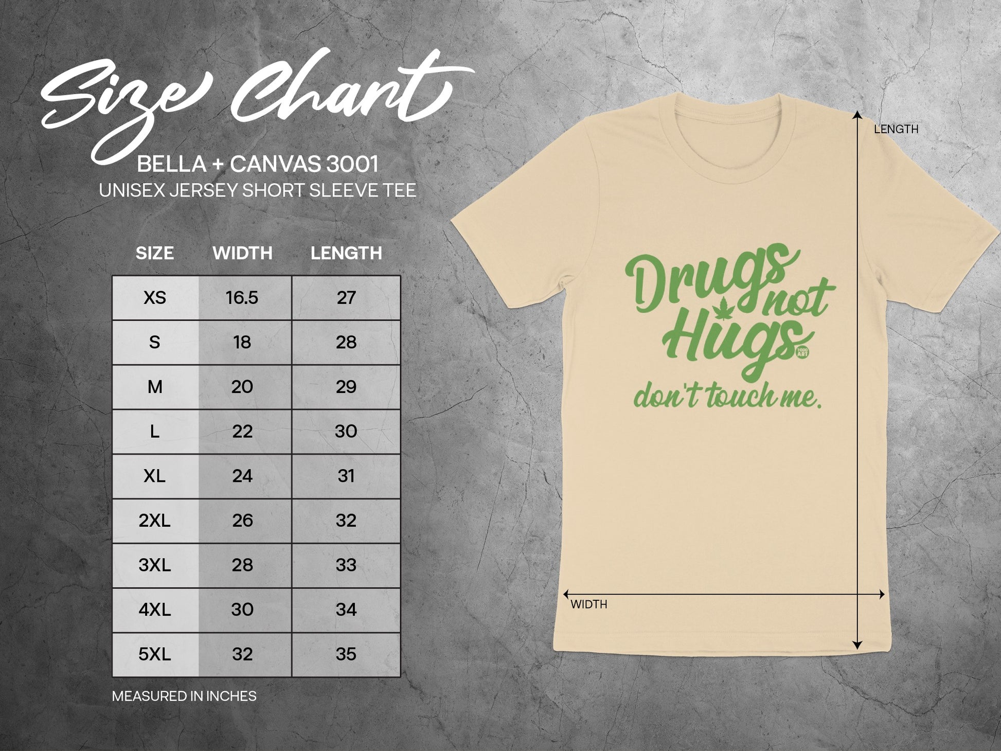 Drugs not Hugs don't touch me Short Sleeve Tee