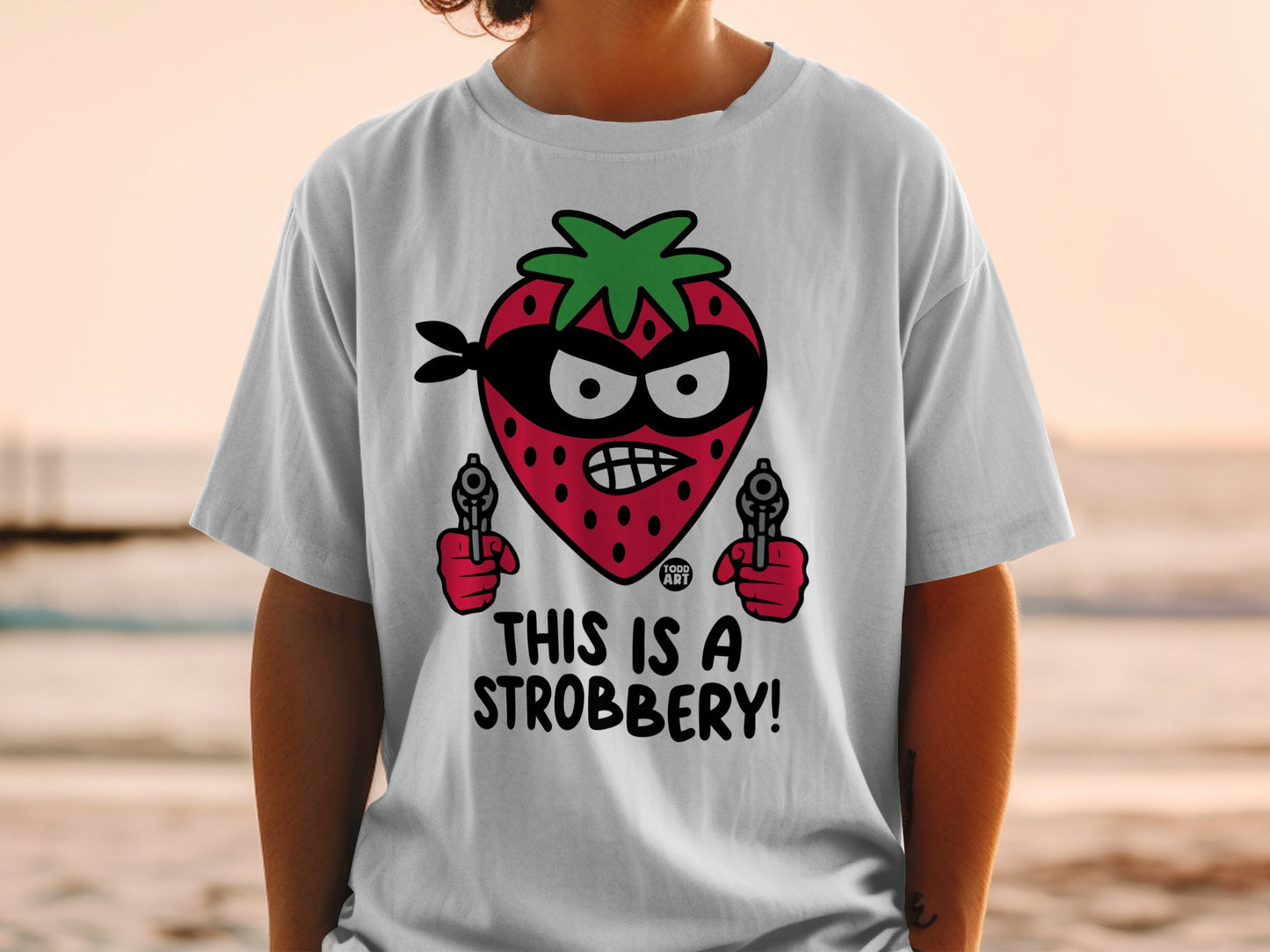 THIS IS A STROBBERY! Funny Robber Strawberry T-shirt