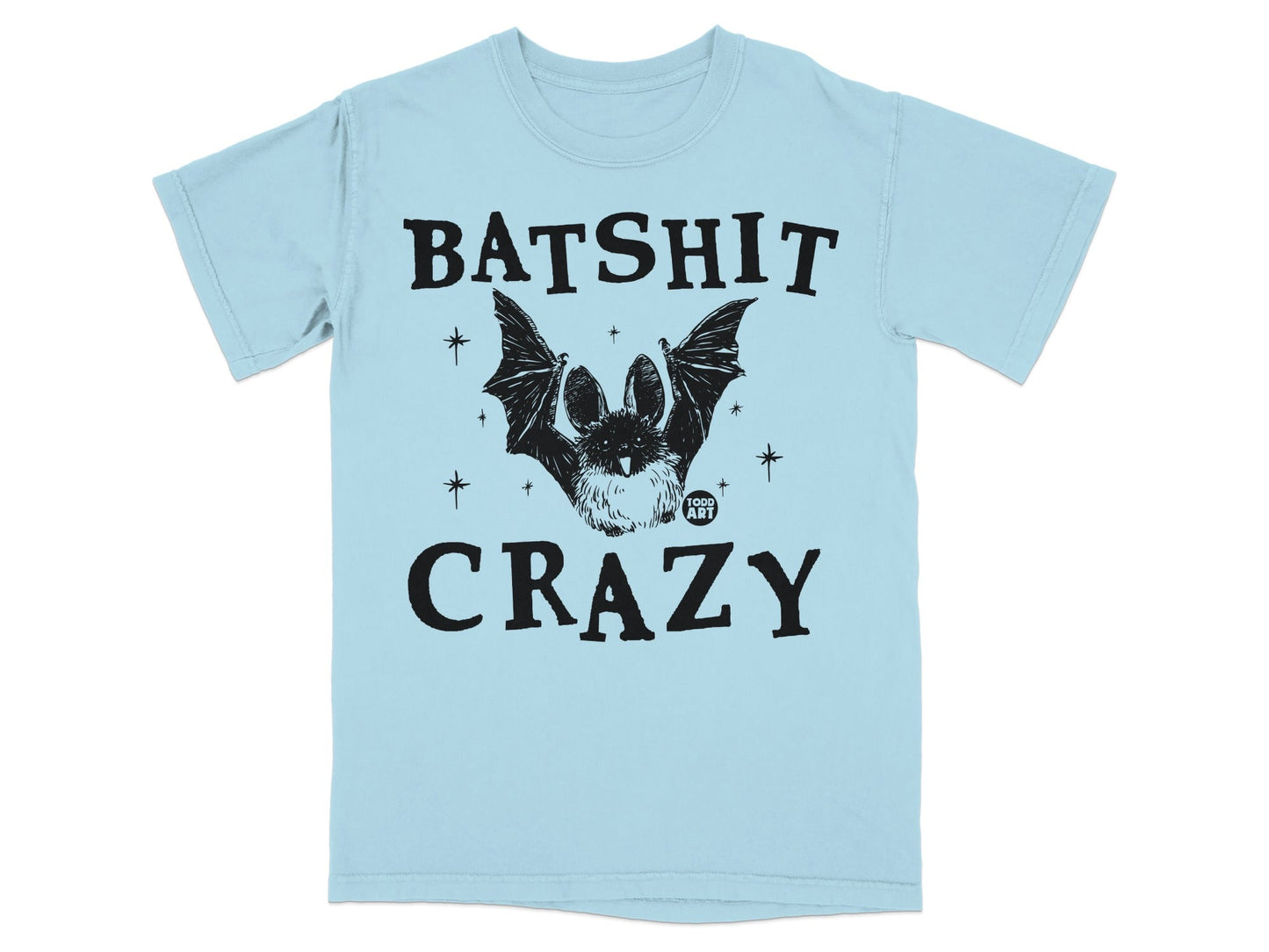 Batshit Crazy Graphic T-Shirt with Bat Illustration
