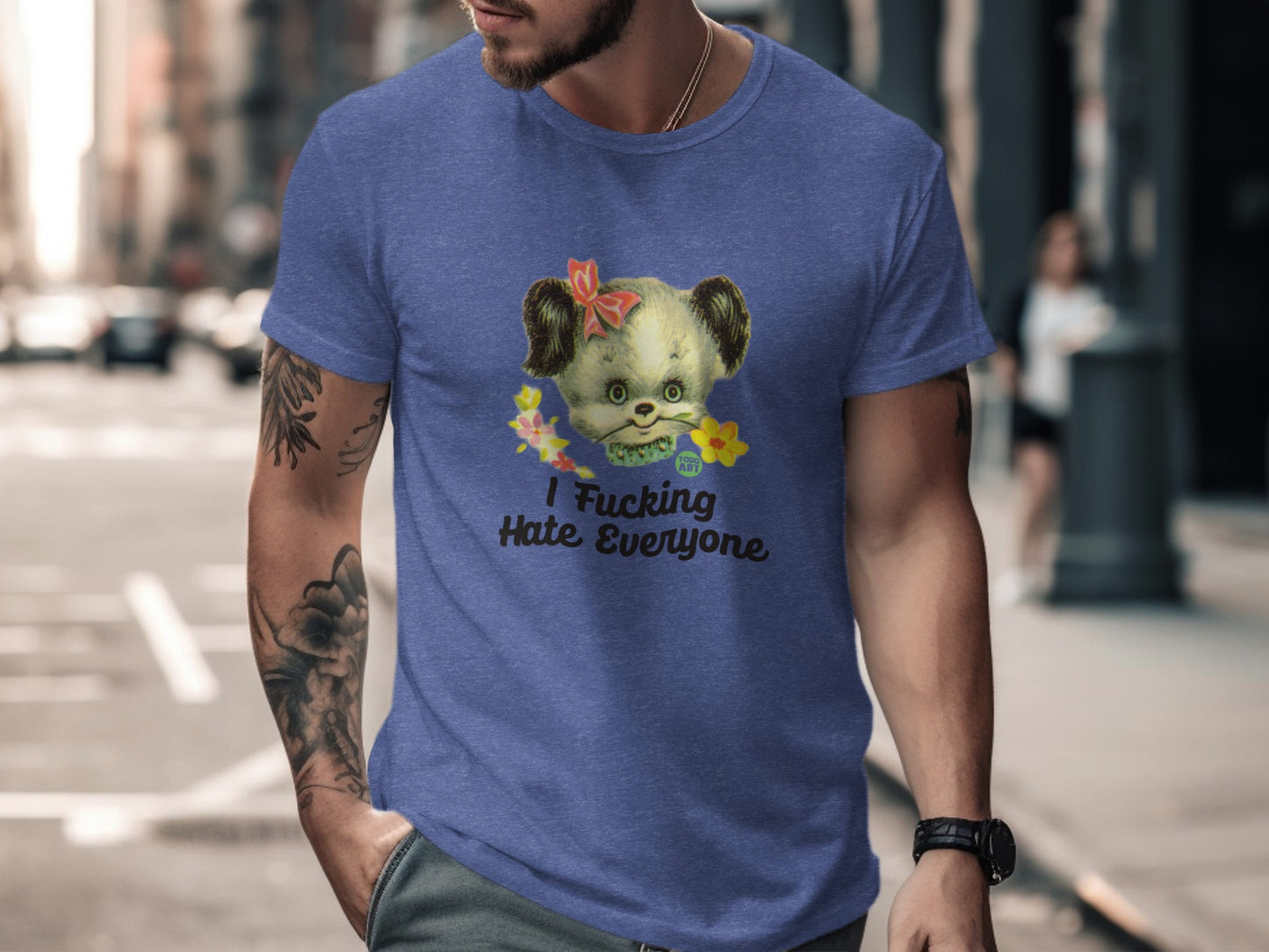 Vintage Style Cute Dog Graphic Tee Shirt product