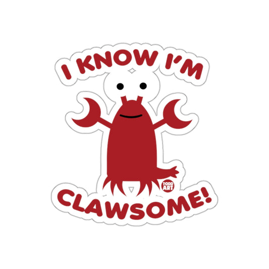 I Know I'm Clawsome Sticker Funny Lobster Cartoon
