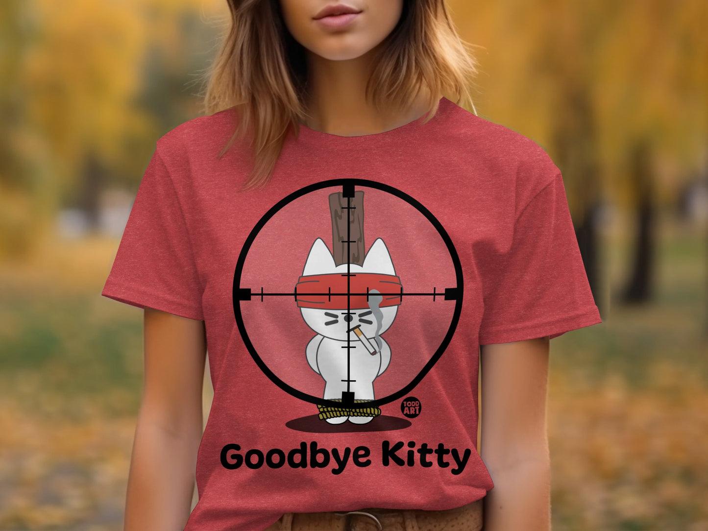 Goodbye Kitty Shirt Funny Cat Graphic Design T-Shirt