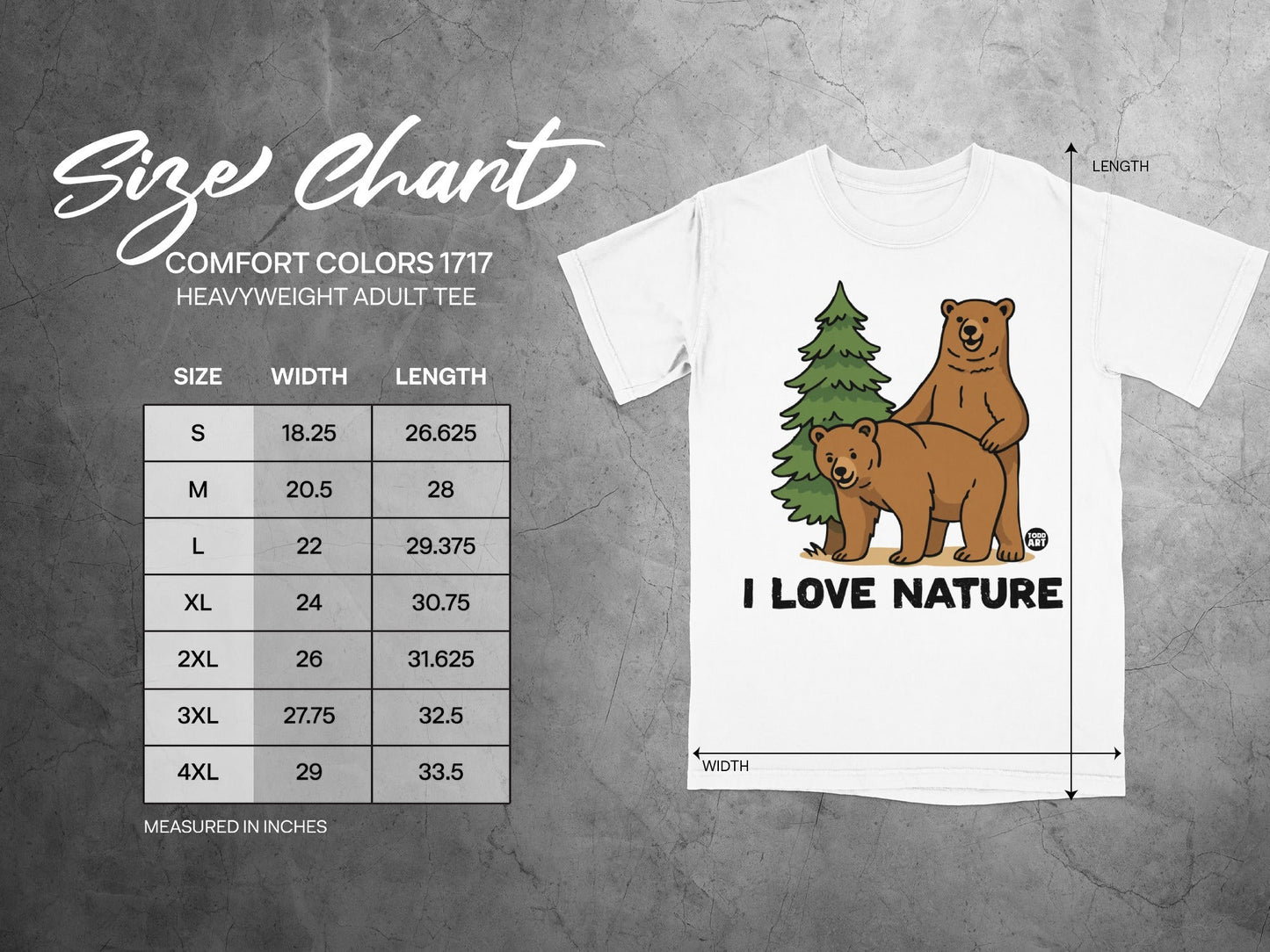 I Love Nature Bears Graphic Comfort Colors 1717 Tee