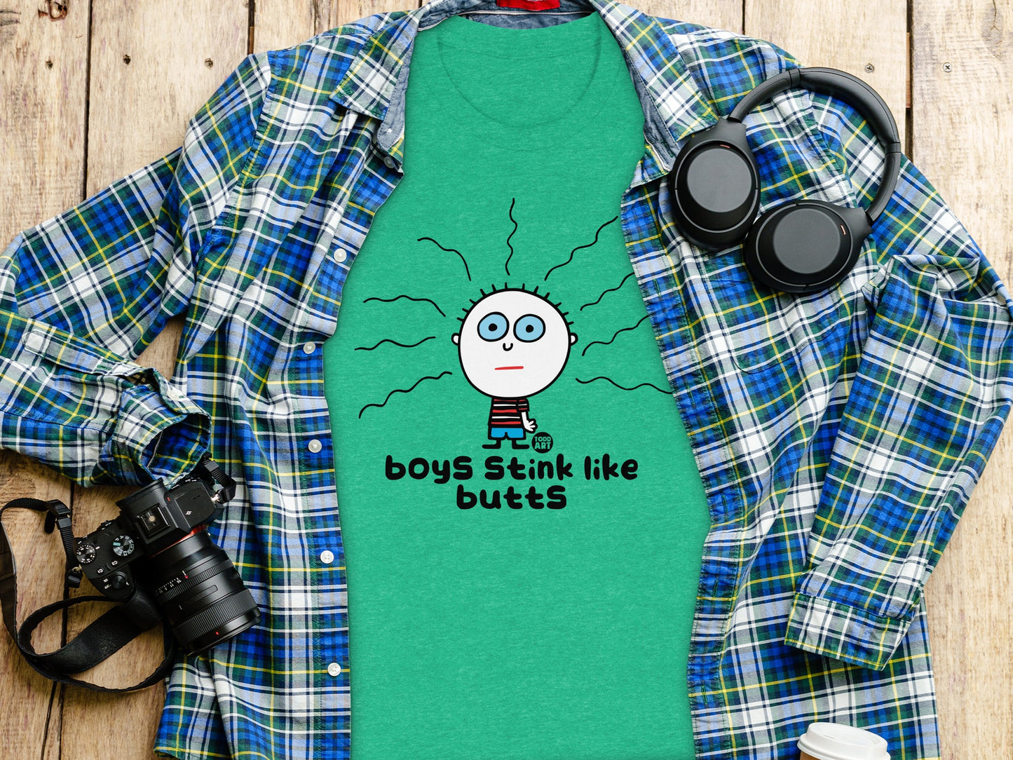 Boys Stink Like Butts Graphic Tee Shirt