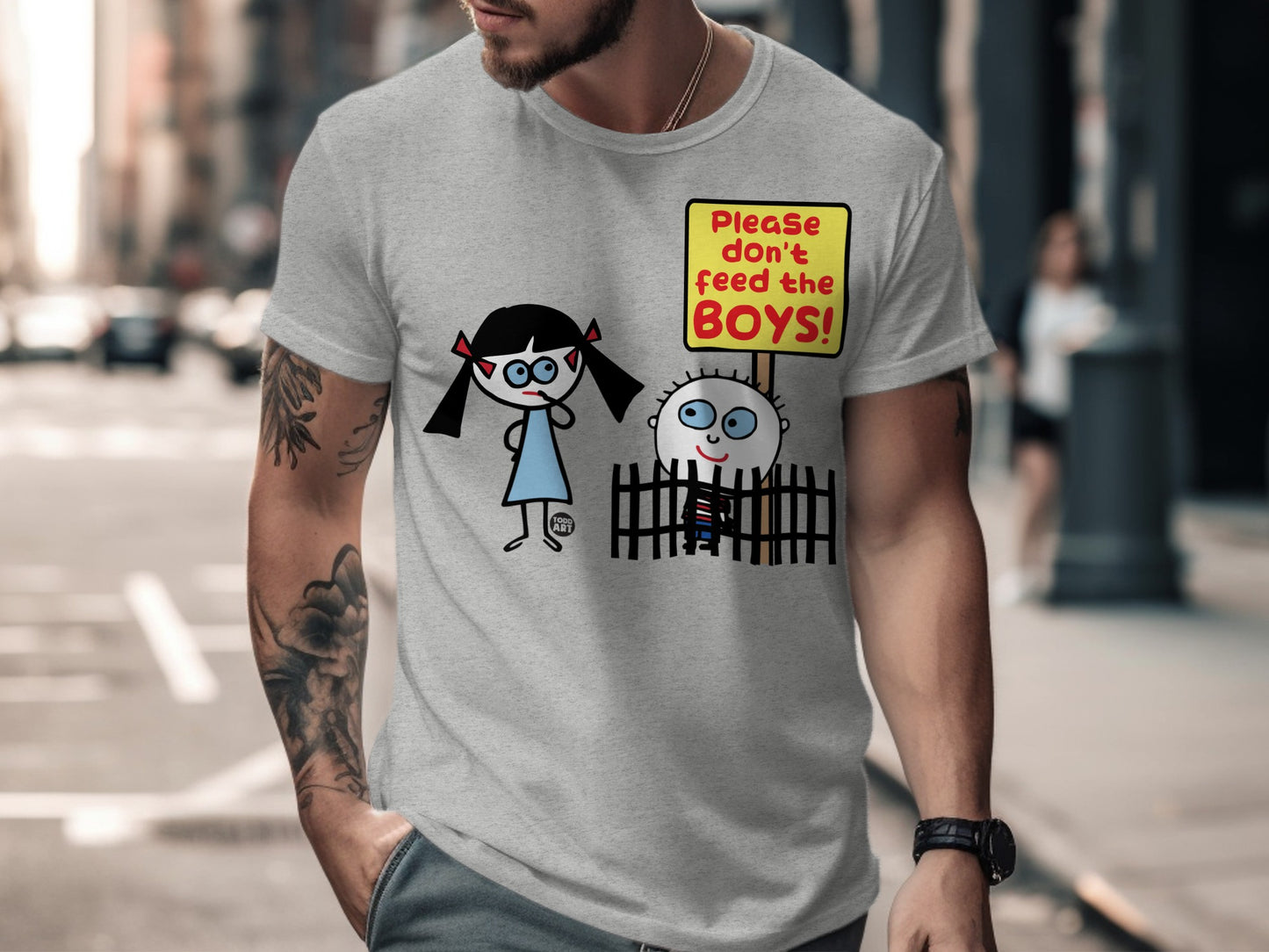Humorous Cartoon T-shirt with Unique Street Style