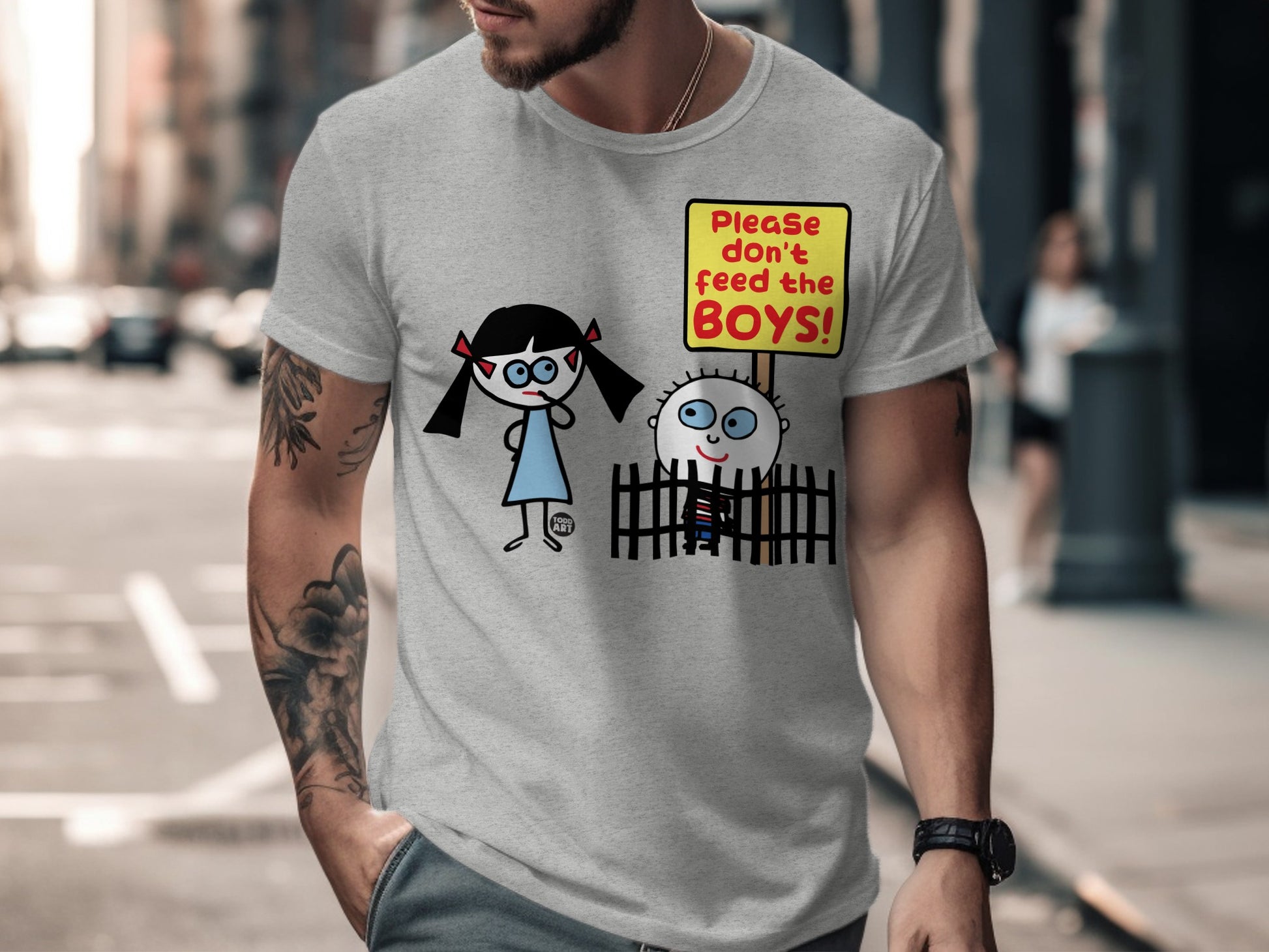 Humorous Cartoon T-shirt with Unique Street Style