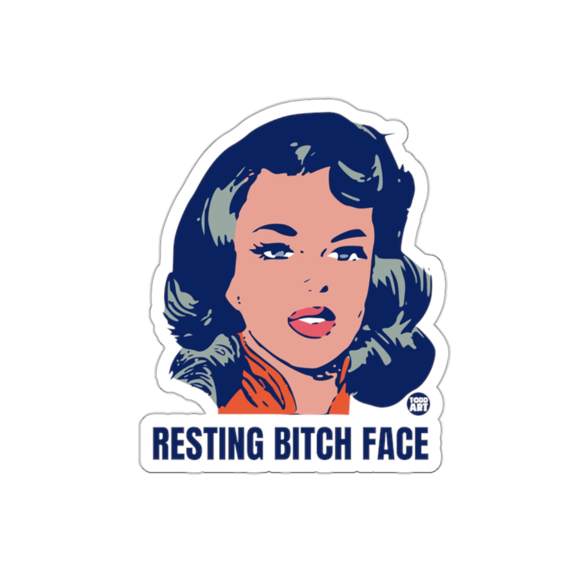 Resting Bitch Face Todd Art Graphic Portrait sticker