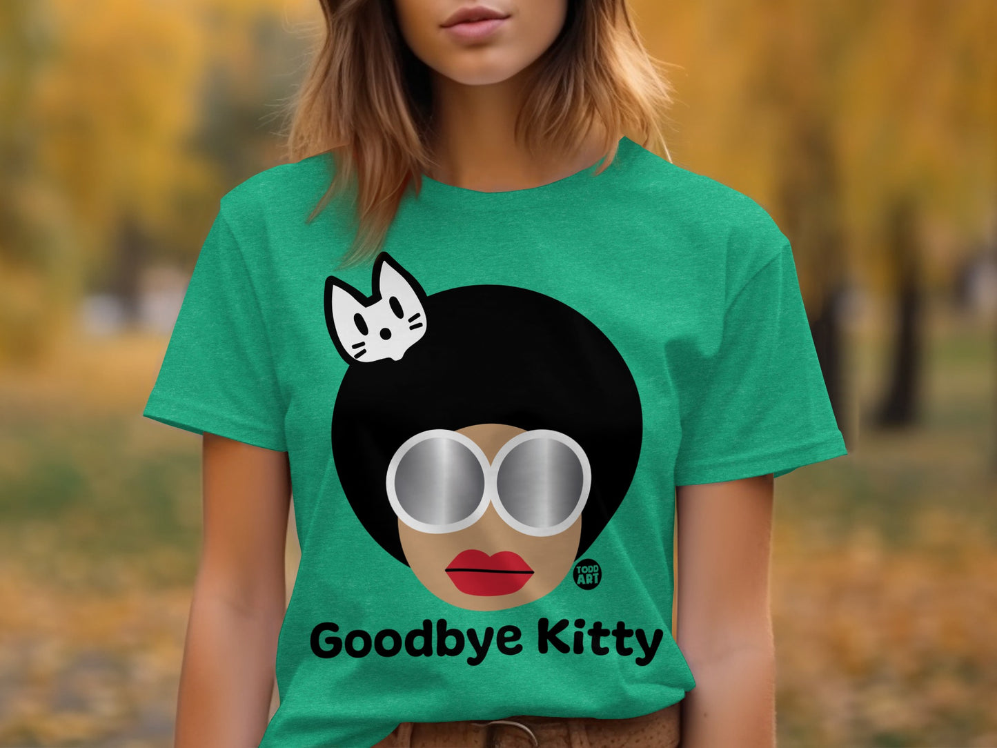 Goodbye Kitty Graphic T-Shirt with Funky Design