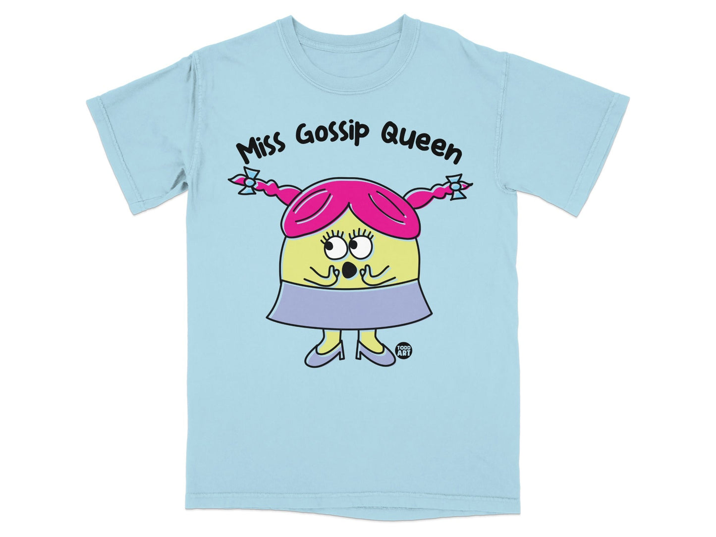 Miss Gossip Queen Fun and Quirky Graphic T-Shirt