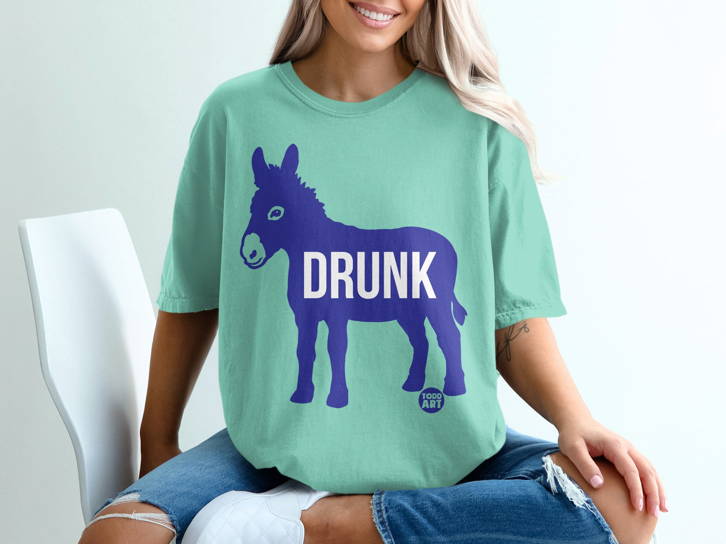 Fun Donkey Drunk Graphic Tee Casual Wear