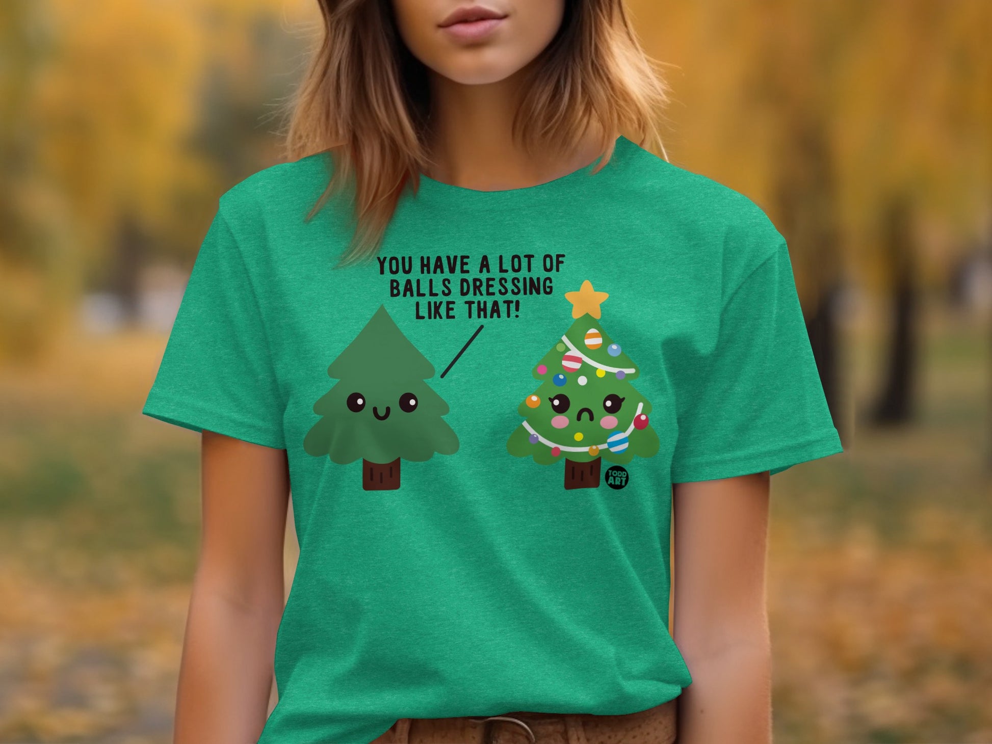 Funny Christmas Tree Graphic T-shirt Holiday Apparel
