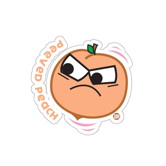 Peeved Peach Cartoon Character Sticker Decor