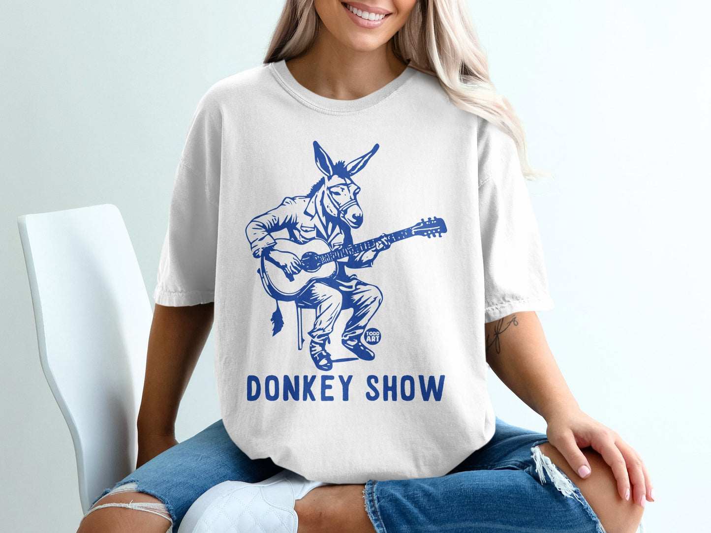 Funny Donkey Show Graphic Tee Shirt Fun Novelty Top