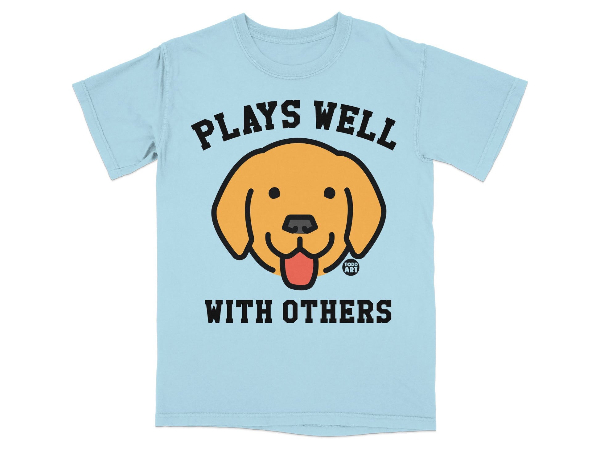 Plays Well With Others Cute Dog Graphic T-shirt