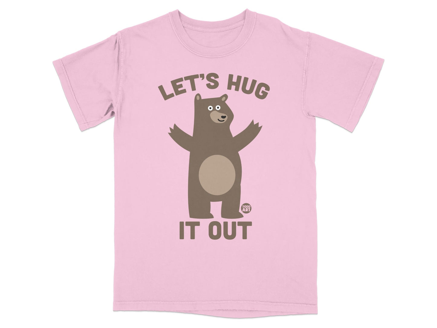 Let's Hug It Out Bear T-Shirt Cartoon Design for Kids
