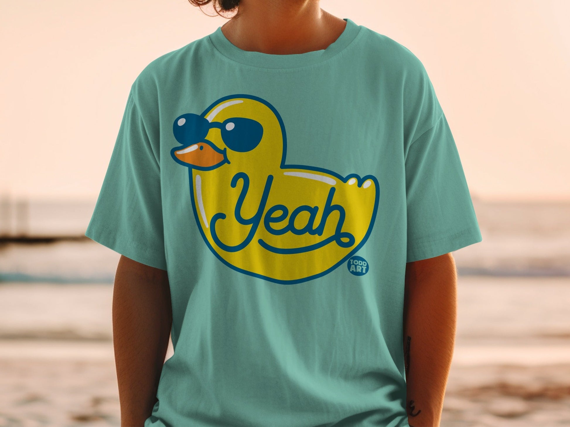 Cool Yellow Duck with Yeah Print Toddler T-Shirt