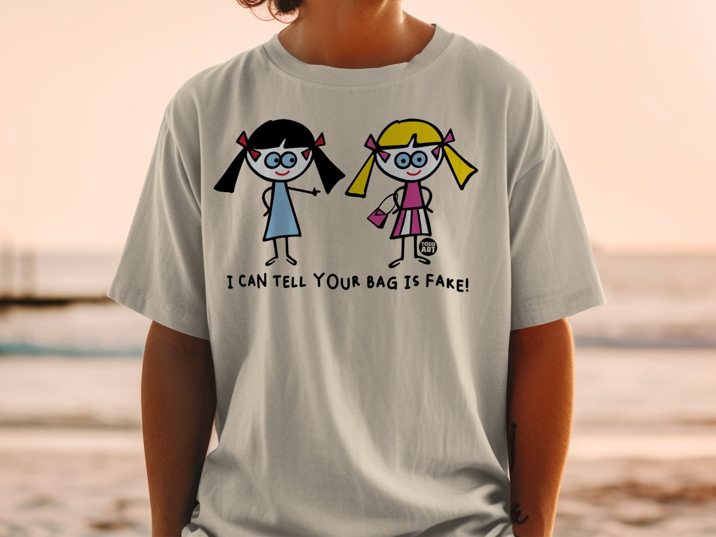 Funny Cartoon Girls I Can Tell Your Bag Is Fake! Shirt