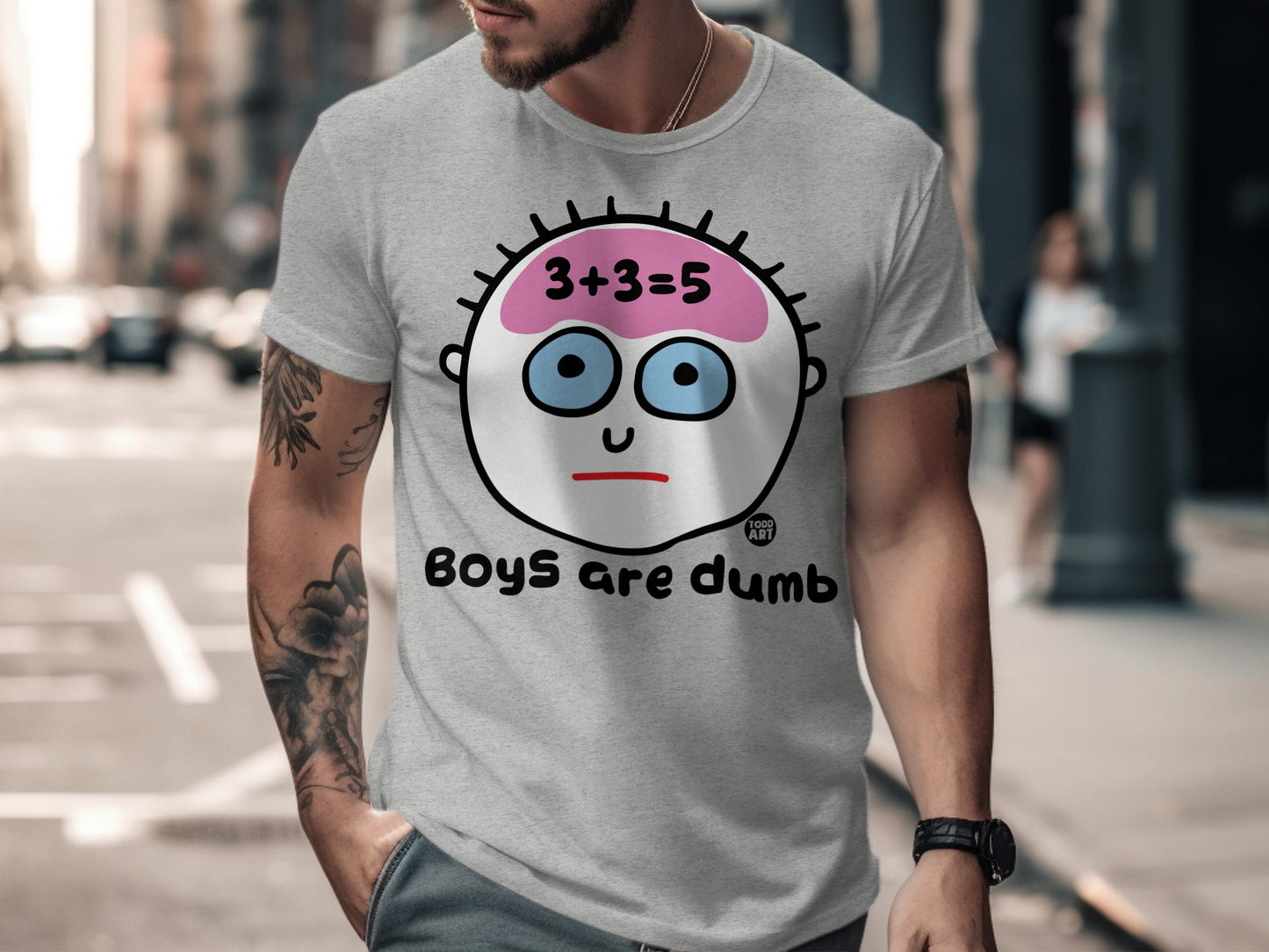 3+3=5 Boys are Dumb Graphic T-Shirt