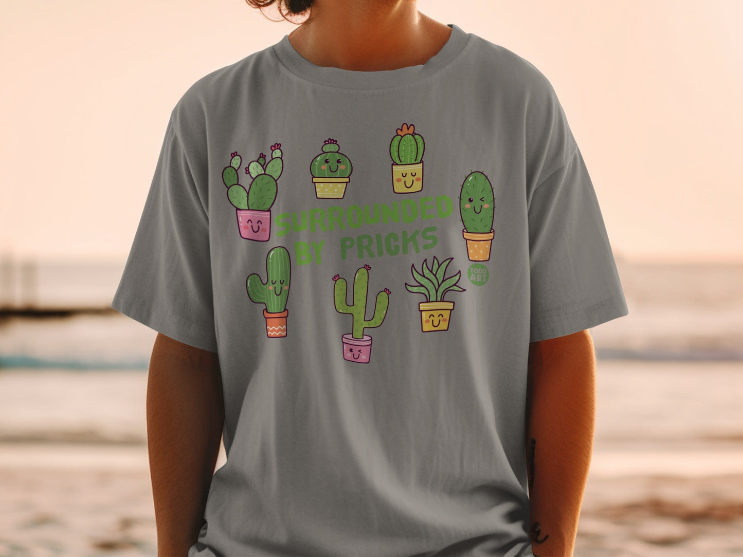 Funny Cactus Graphic Surrounded By Pricks T-Shirt