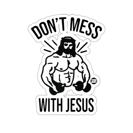 Don't Mess With Jesus Buff Bodybuilder Dumbbells 