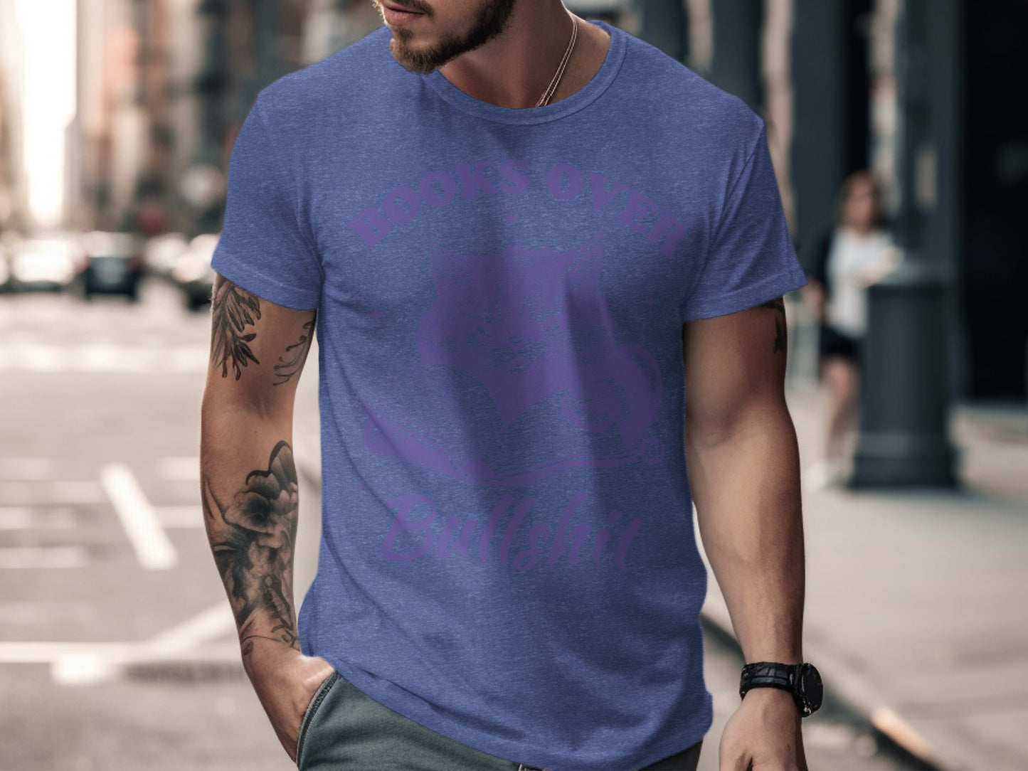 Books Over Bullshit Graphic Tee Shirt Novelty Item