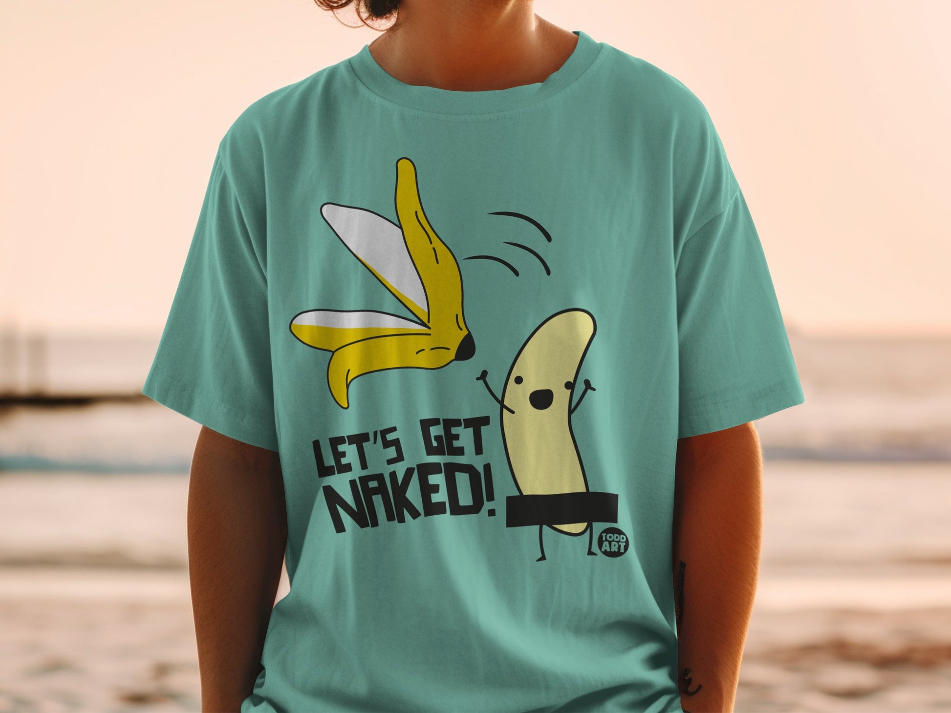 Playful Banana Character Get Naked Graphic product type