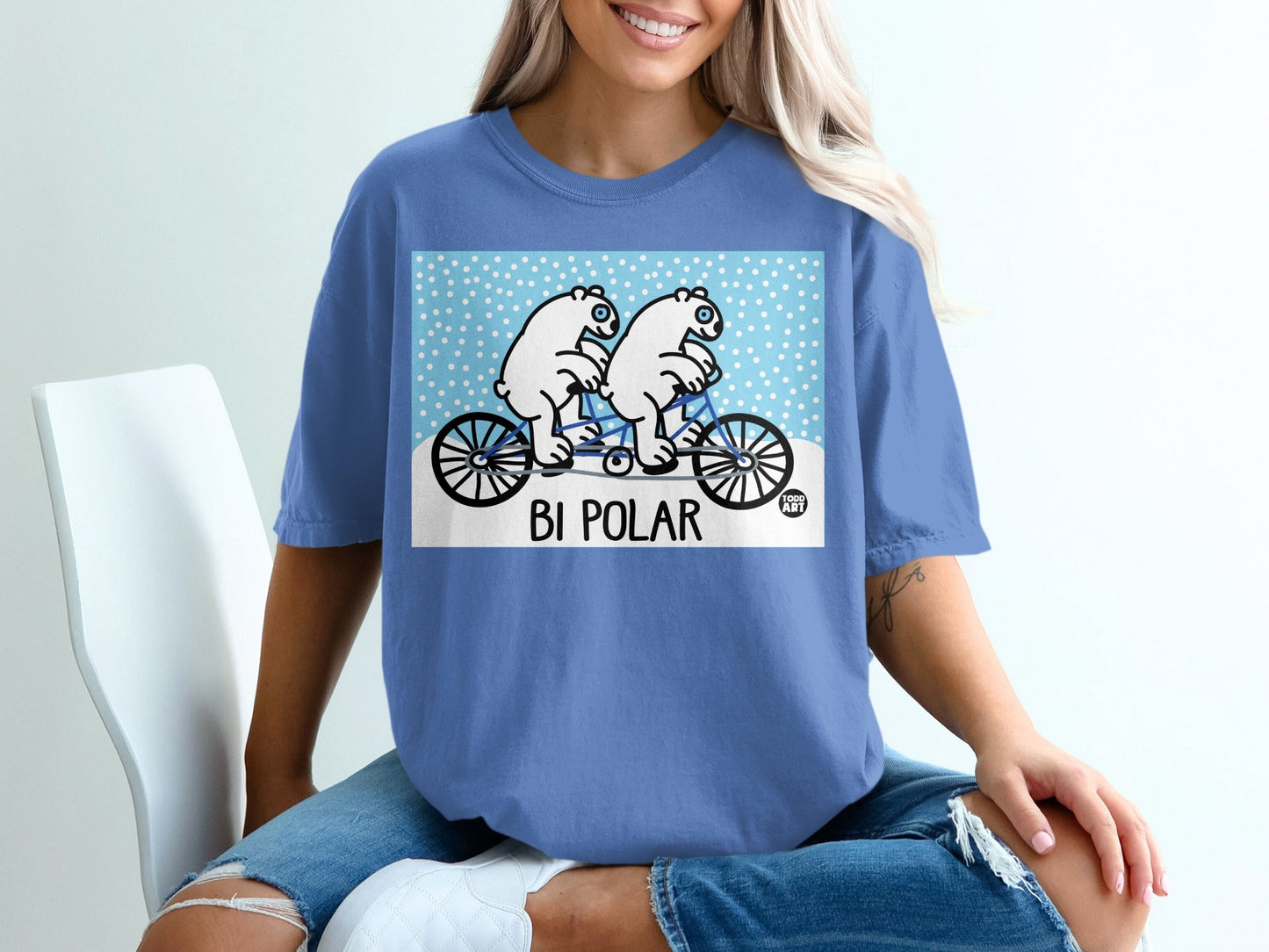 Bi Polar Cycling Bears Graphic Tee Shirt