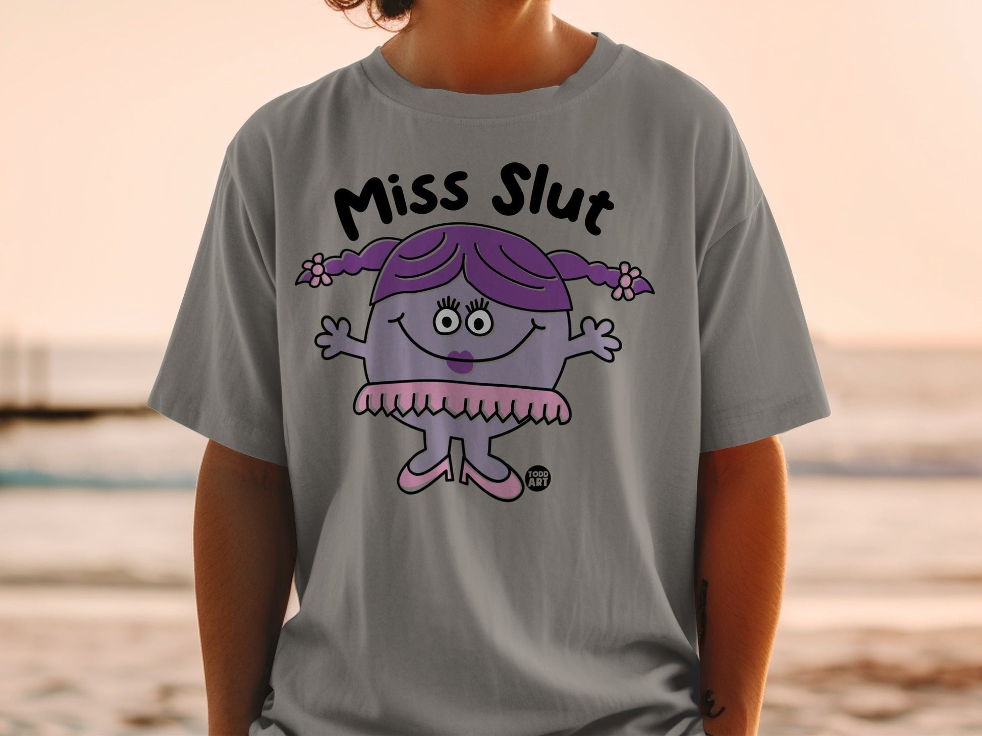 Miss Slut Cartoon Character Funny Graphic T-shirt
