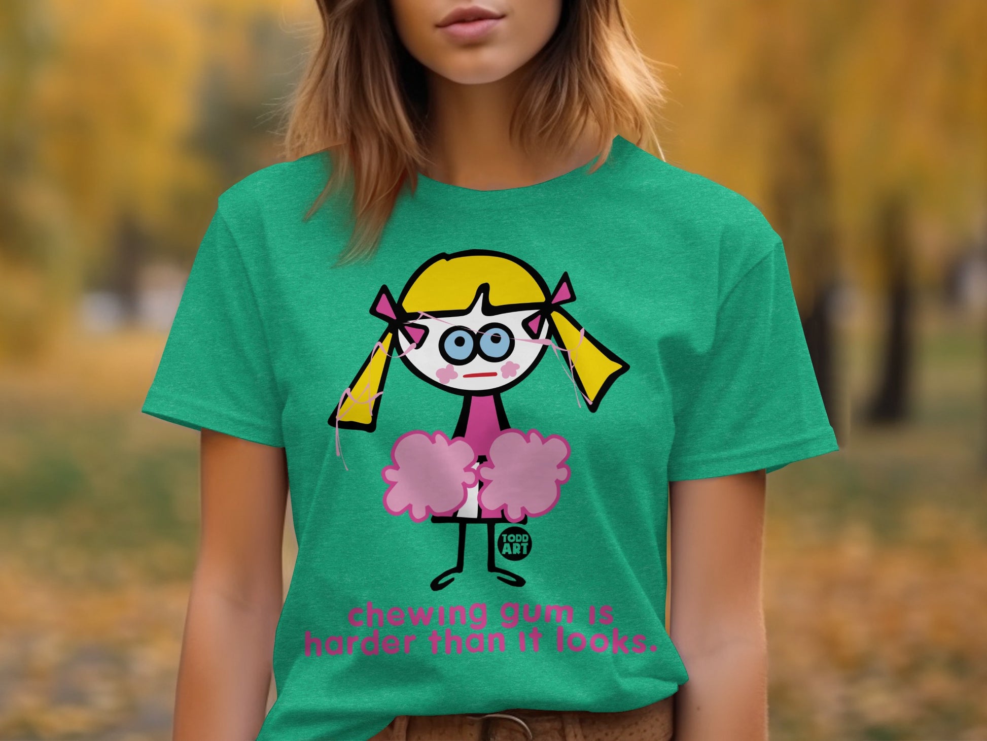 Funny Cheerleader Design Chewing Gum T-Shirt
