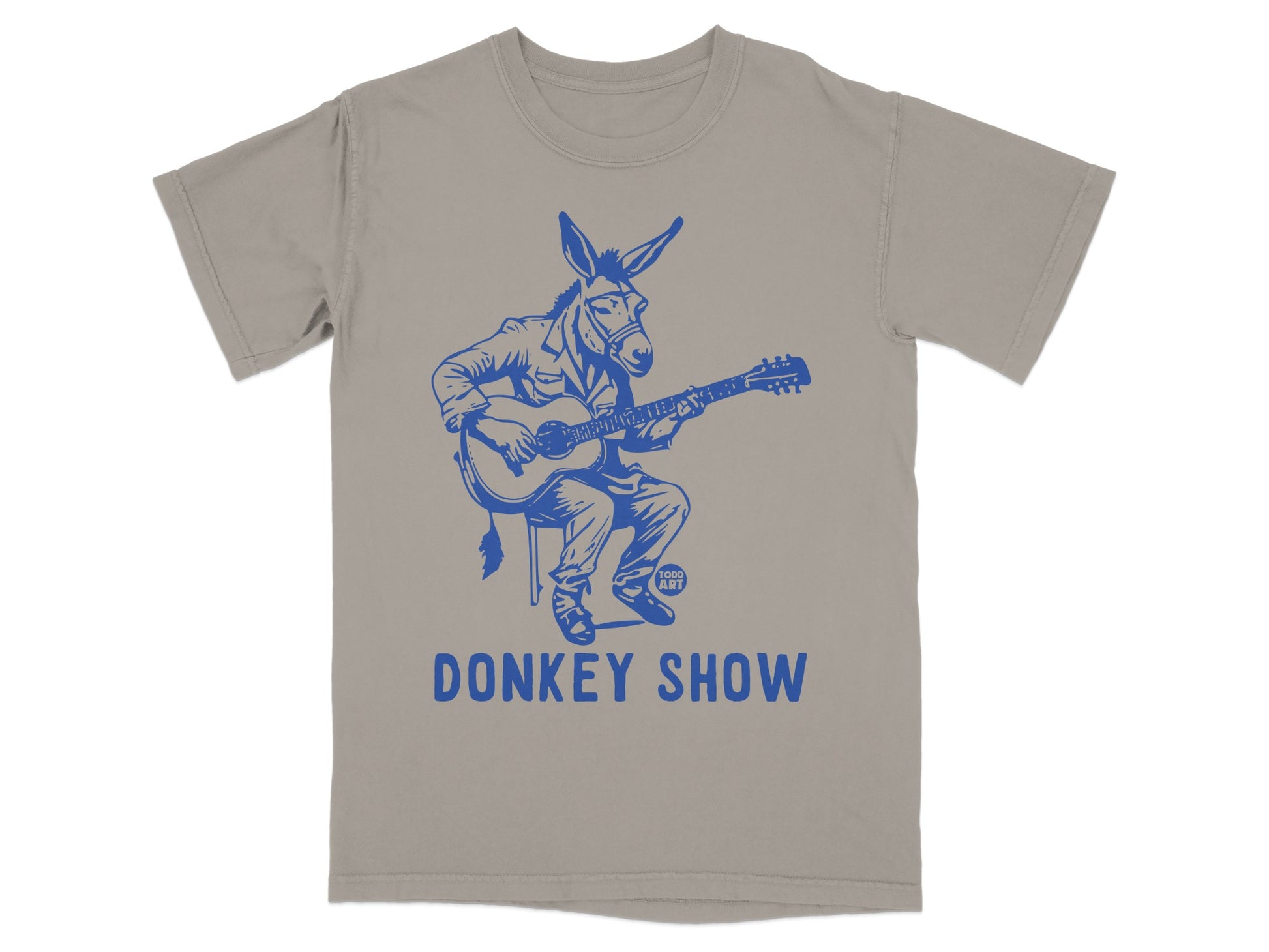Donkey Show Graphic T-Shirt With Guitar Playing Donkey