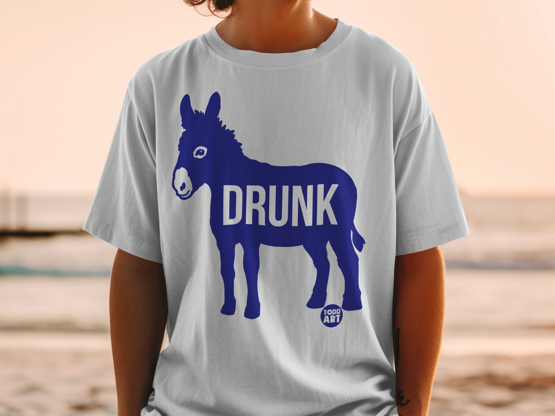 Funny Drunk Donkey Graphic Short-Sleeve Tee