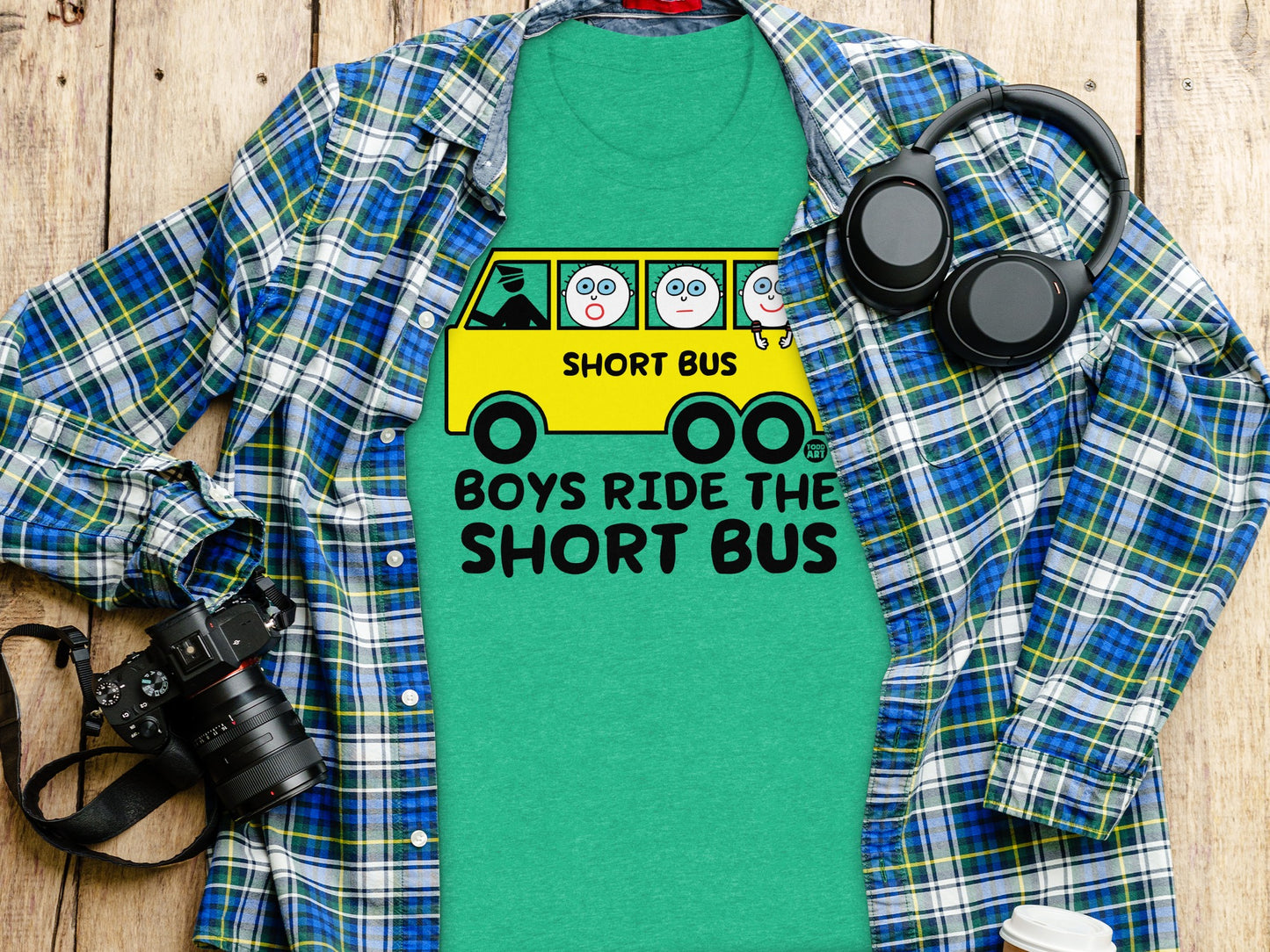 Boys Ride The Short Bus Graphic Tee Shirt